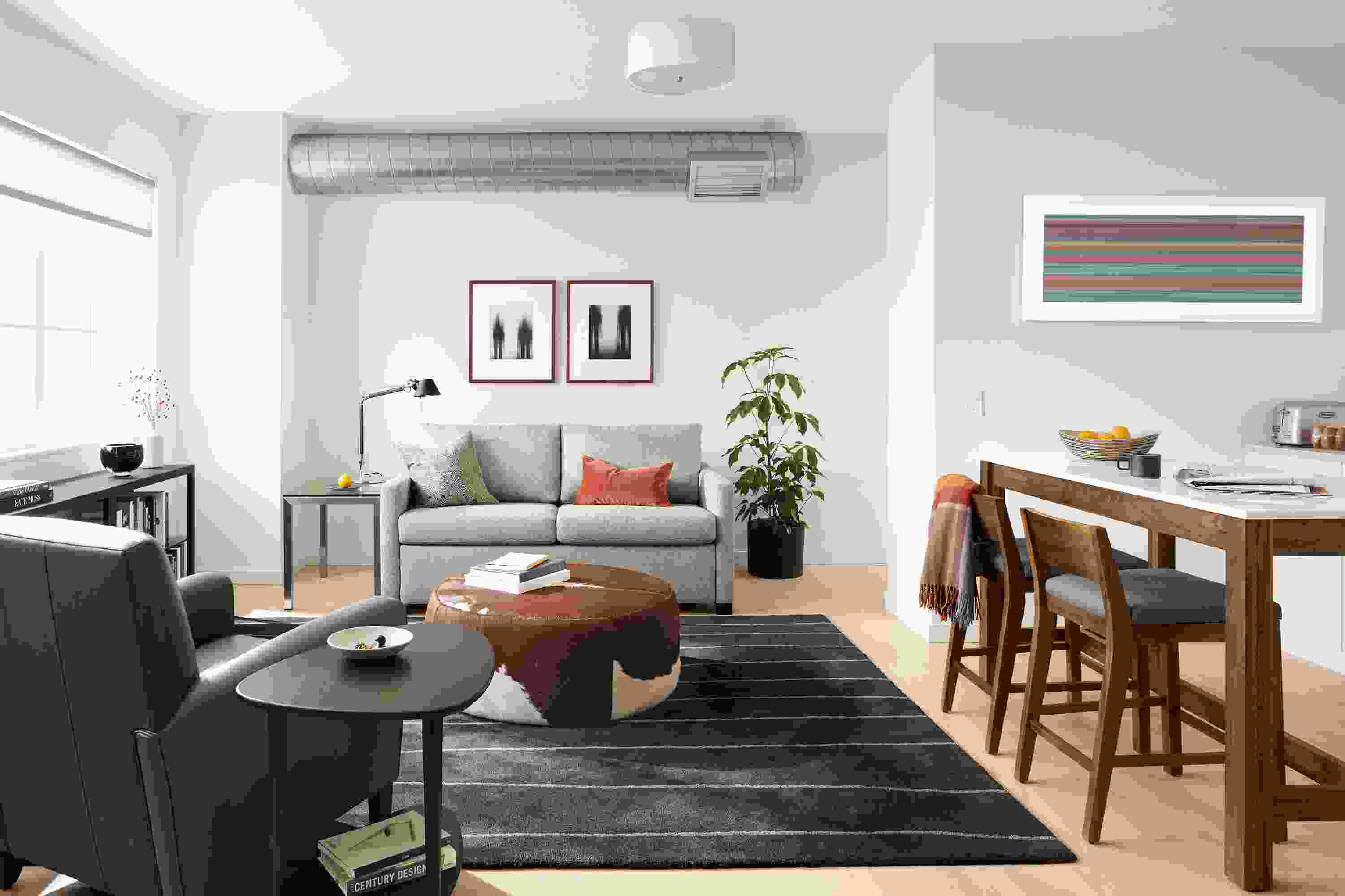 Closed view of Allston sleeper sofa.