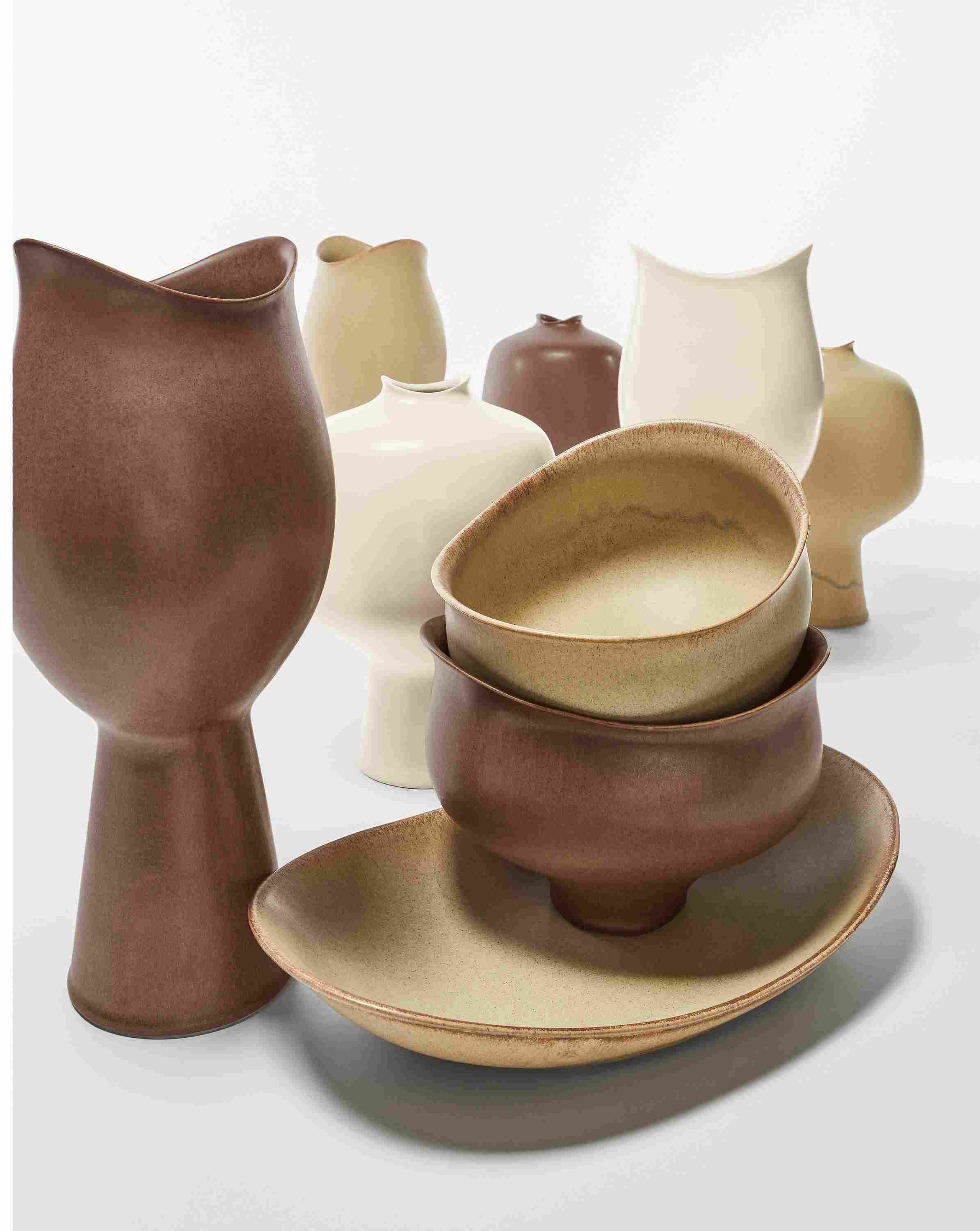 Detail of Althea decorative collection in sand, ivory and sienna.