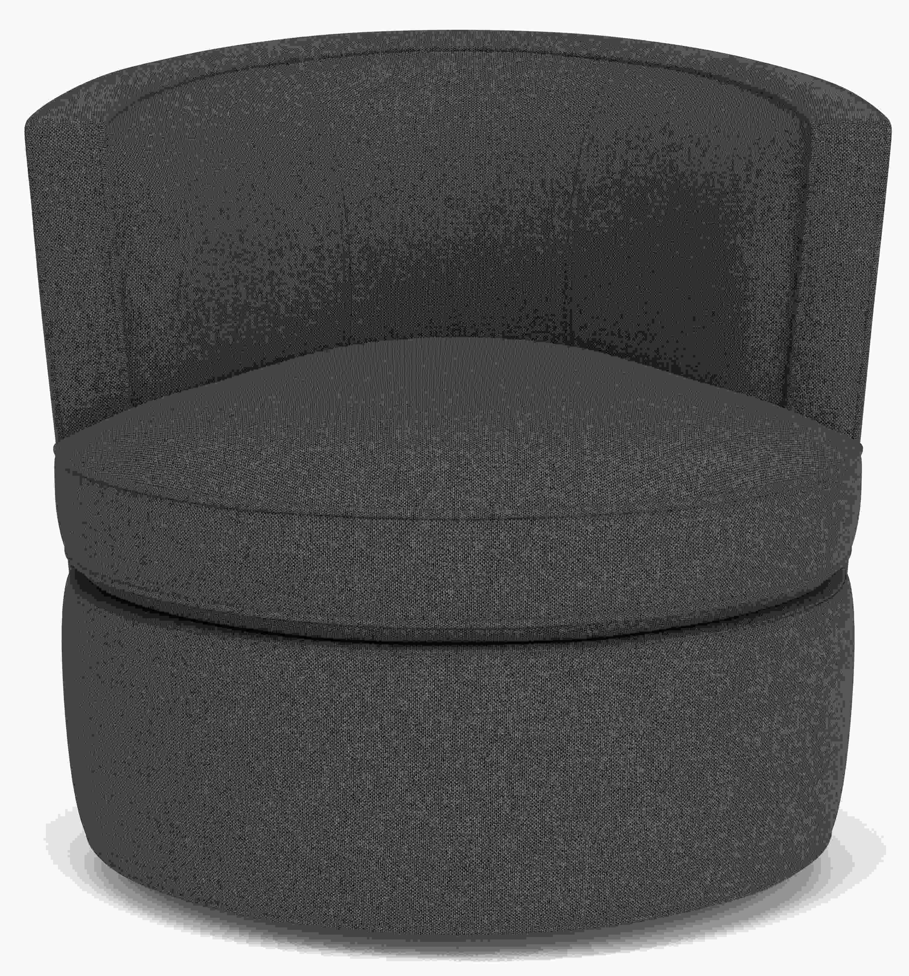 Front view of Ambrose chair in Mist charcoal fabric.
