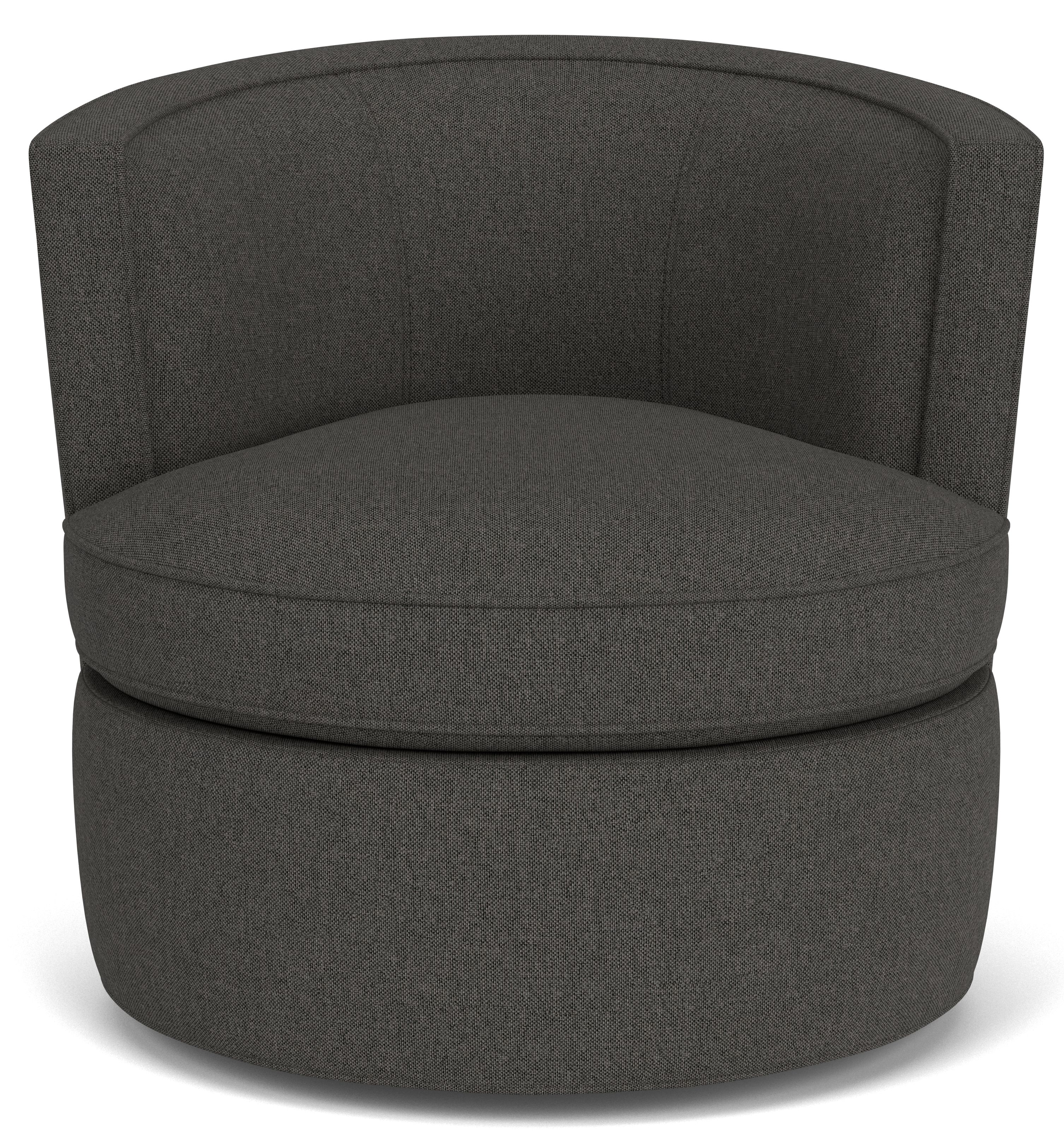 Front view of Ambrose chair in Mist charcoal fabric.