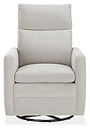 Front view of Ambry Swivel Glider in View Grey.