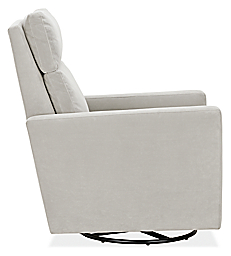 Side view of Ambry Swivel Glider in View Grey.
