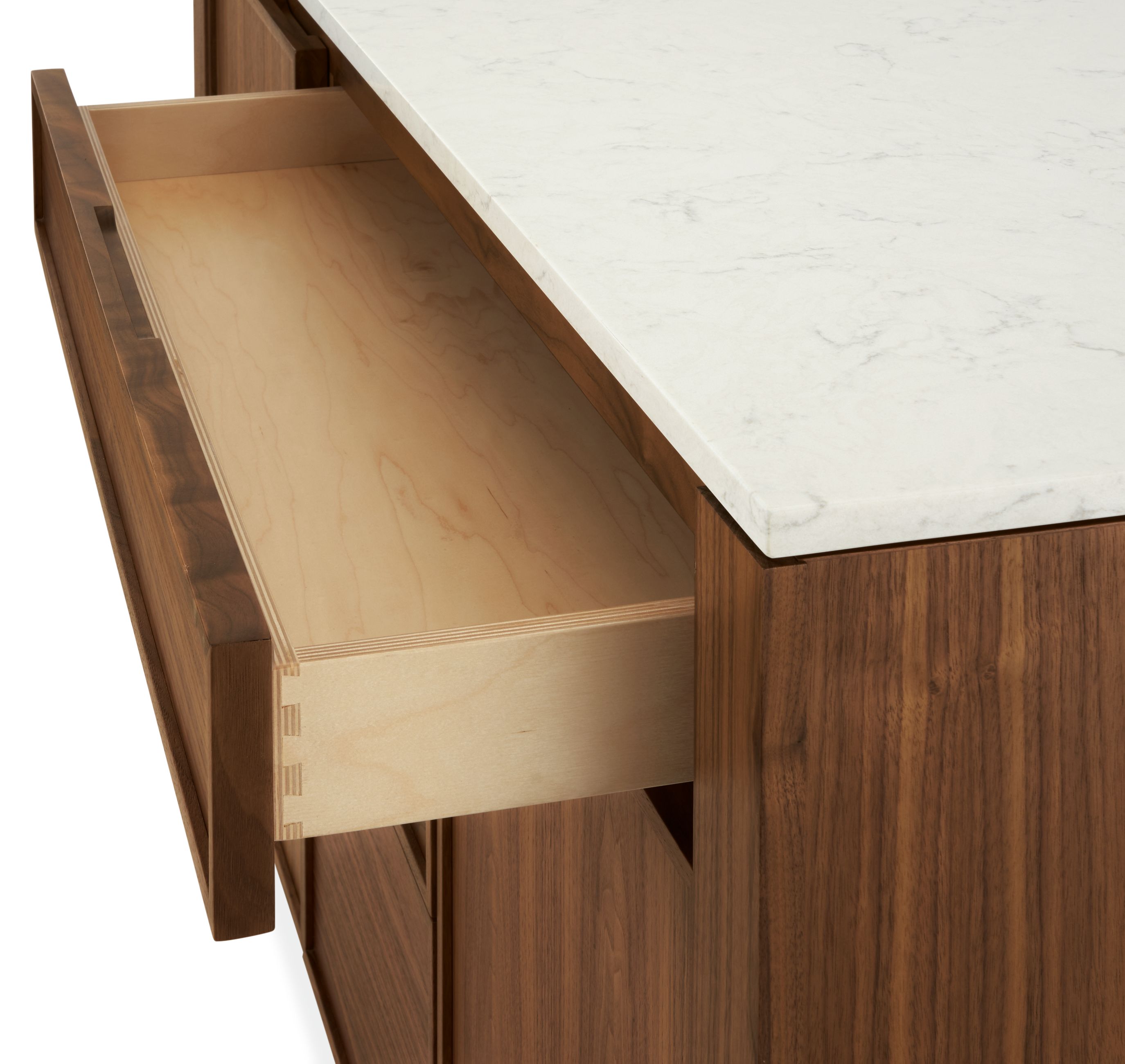 Drawer detail of Amherst 60-wide Kitchen Island.