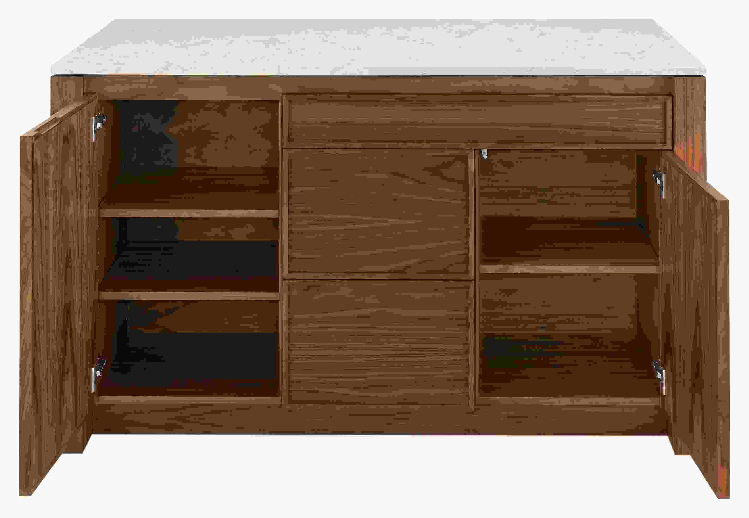 Open door detail of Amherst 60-wide Kitchen Island.