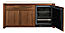 Amherst 72-wide Storage Cabinet with Beverage Refrigerator in walnut.