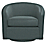 Front view of Amos Swivel Chair in Tepic Haze.
