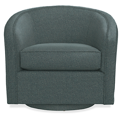 Front view of Amos Swivel Chair in Tepic Haze.