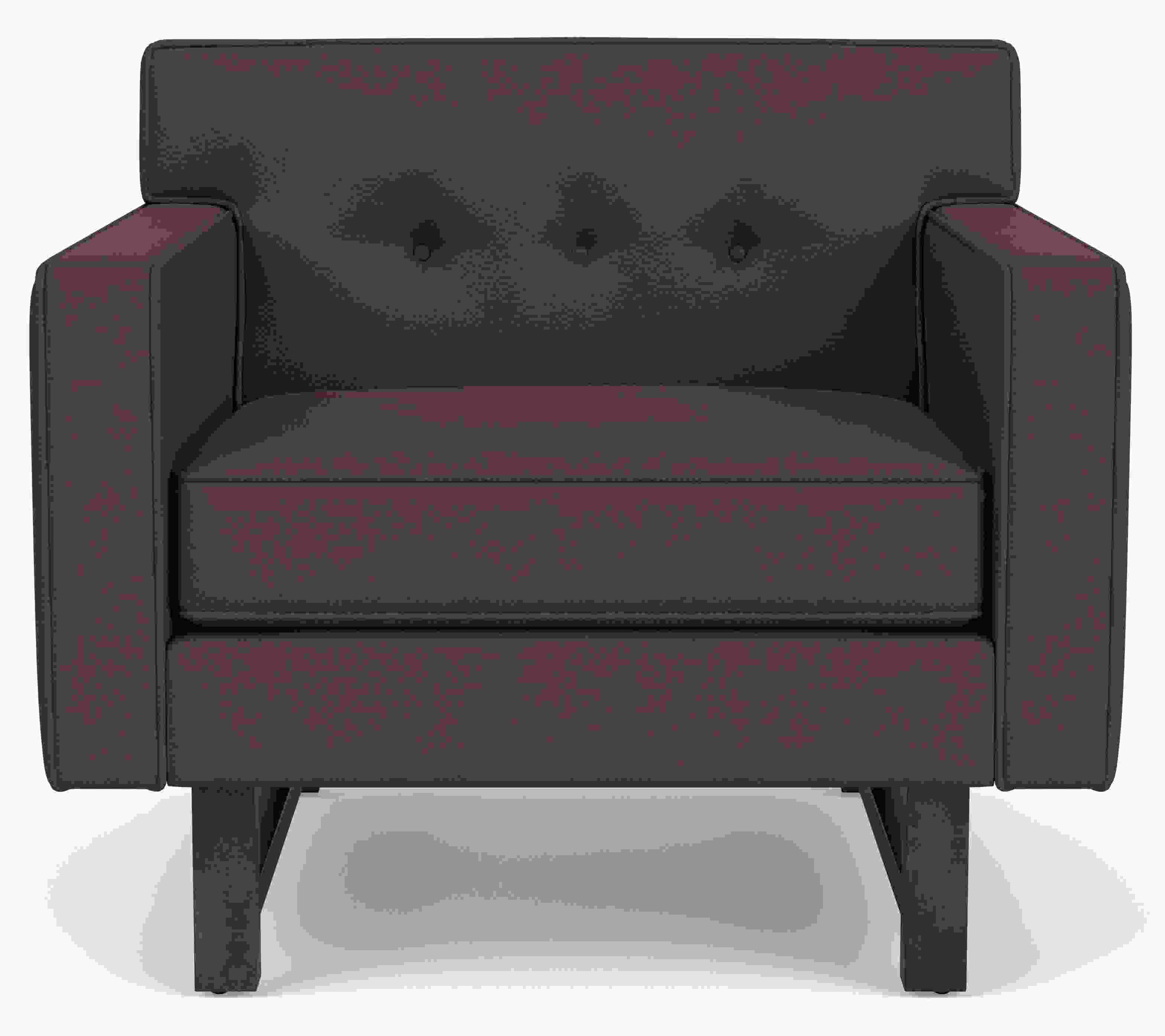 Front view of Andre Chair in Laino Coffee leather.