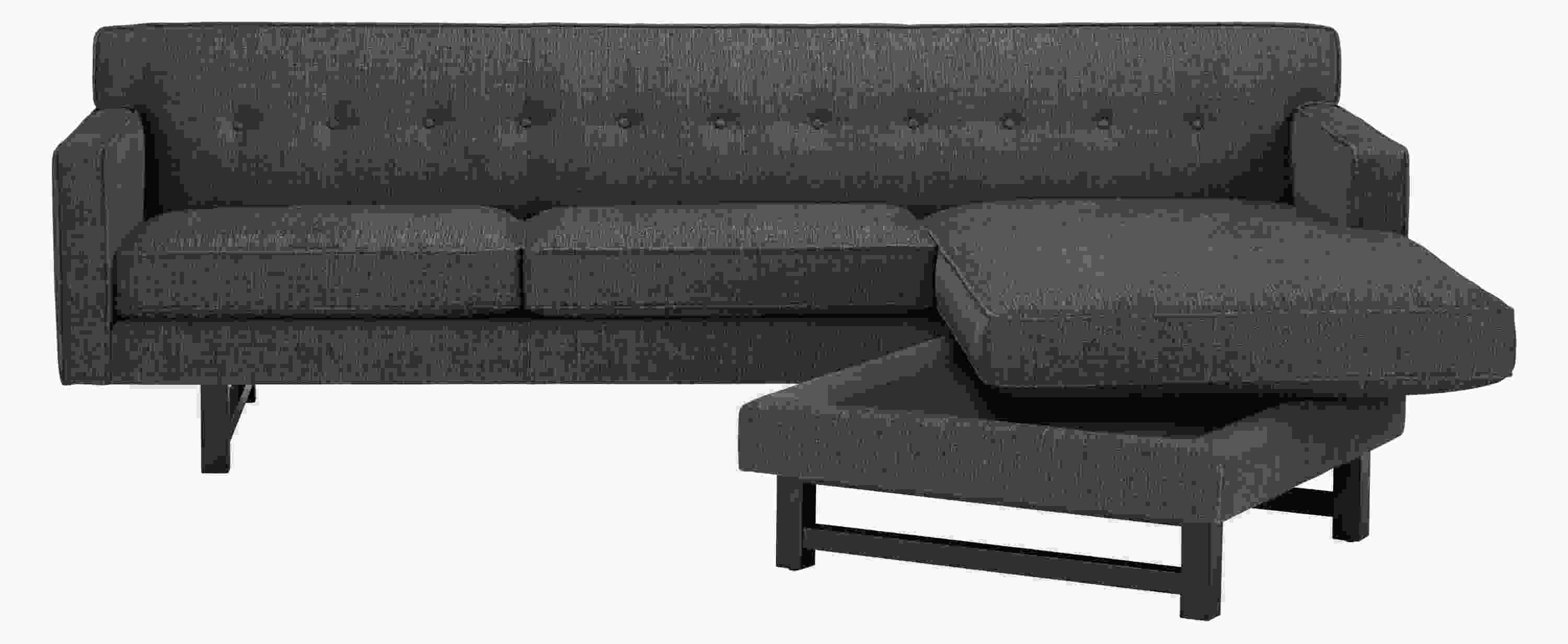 Detail of Andre 101" sofa with reversible chaise.