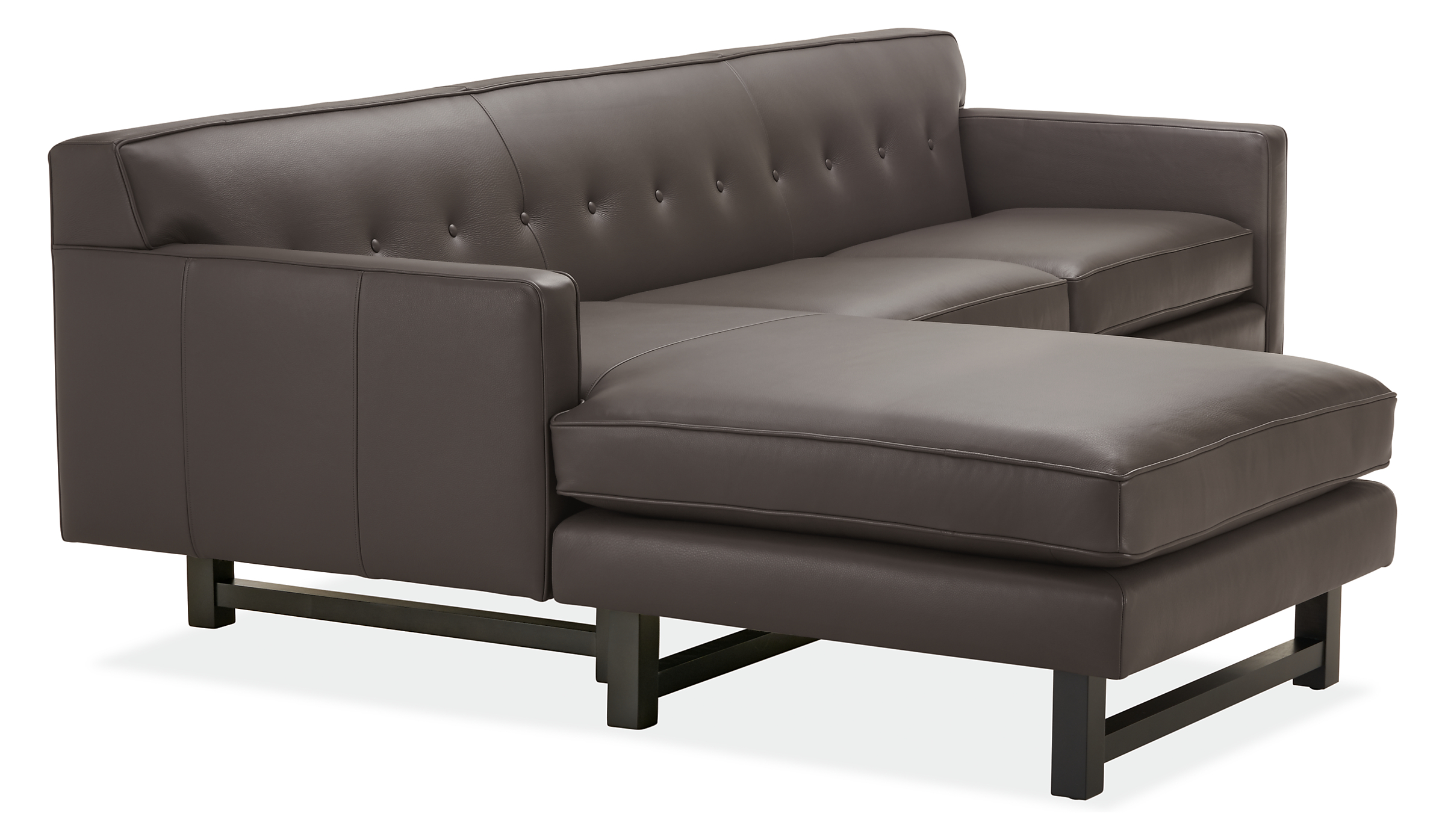 Side View of Andre 101-wide Sofa with Left-Arm Chaise in Urbino Smoke.