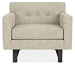 Front view of Andre Chair in Conley Oatmeal.
