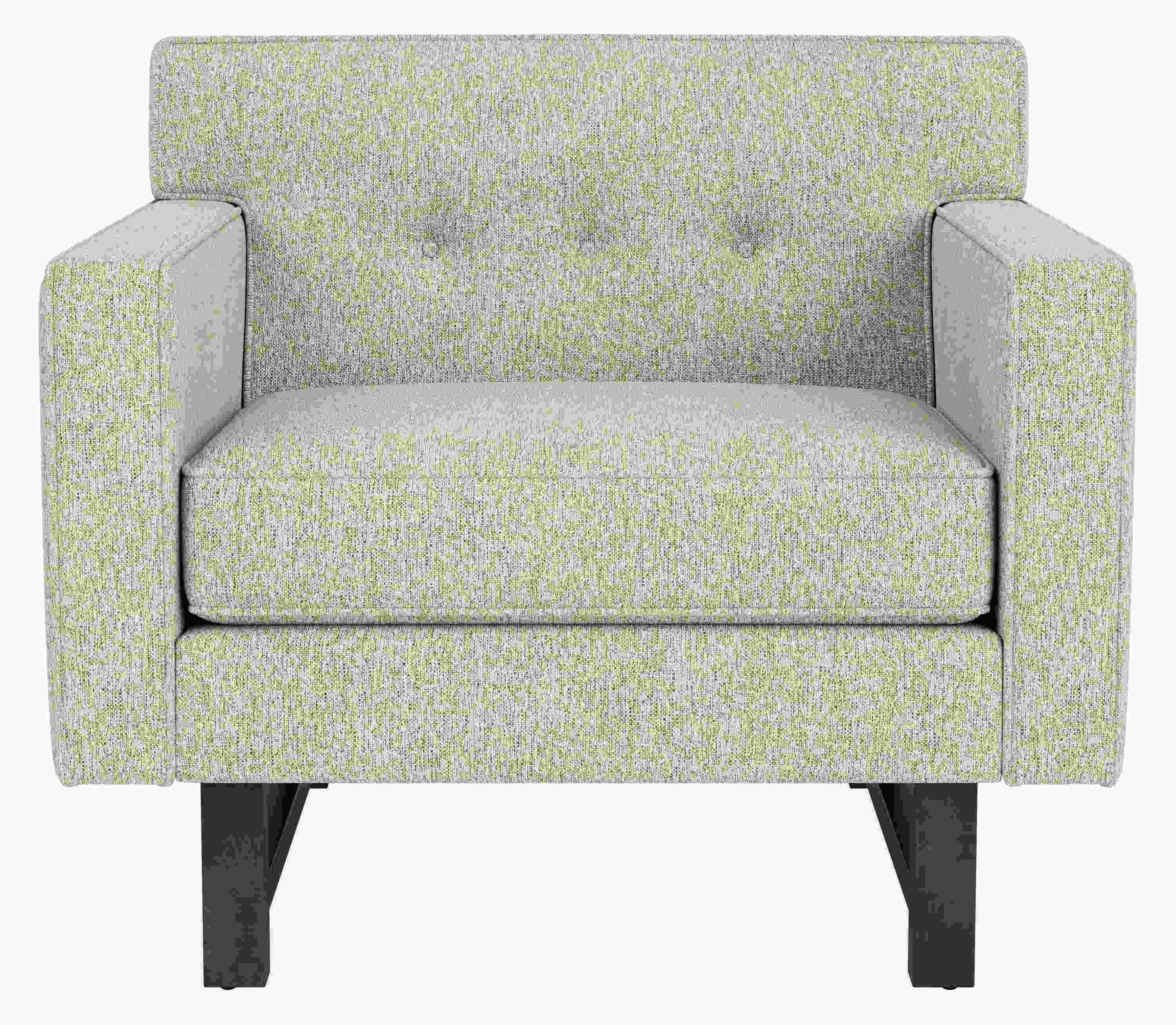 Front view of Andre Chair in Conley Oatmeal.