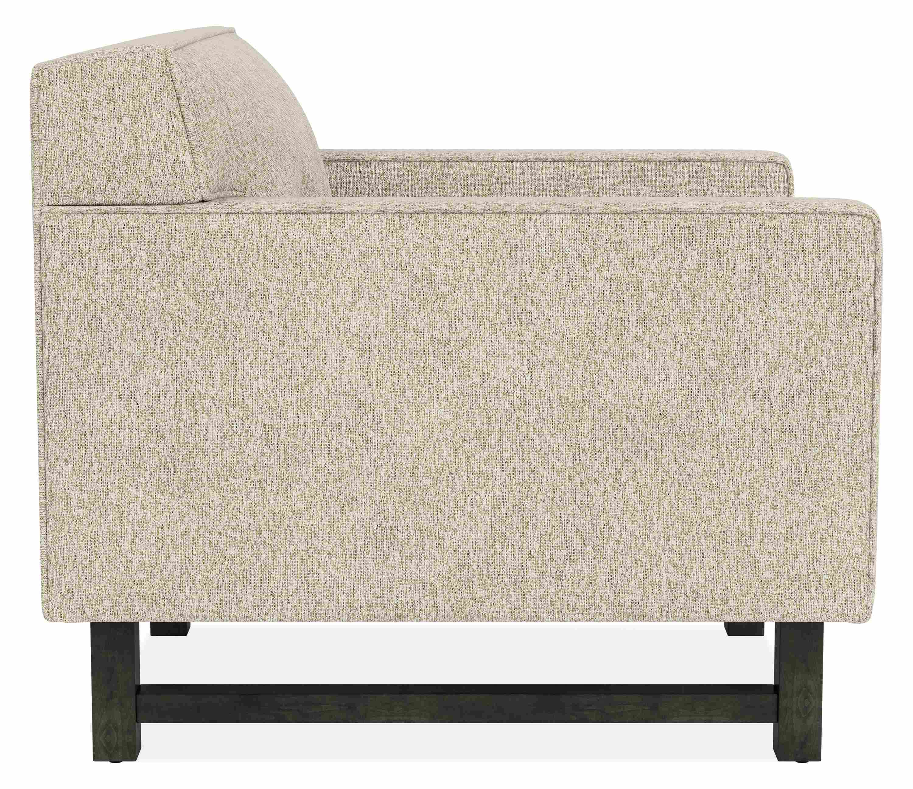 Side view of Andre Chair in Conley Oatmeal.
