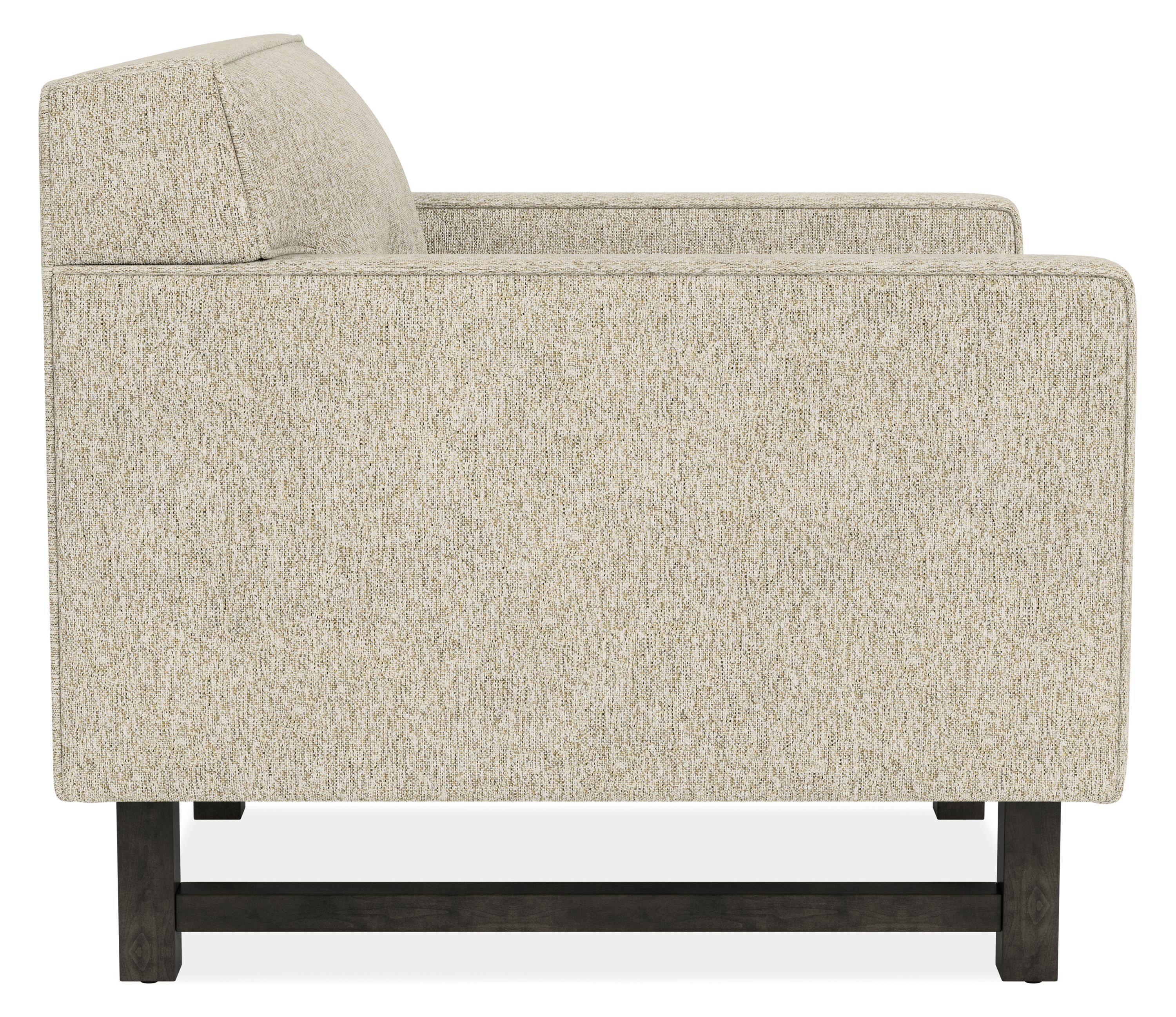 Side view of Andre Chair in Conley Oatmeal.
