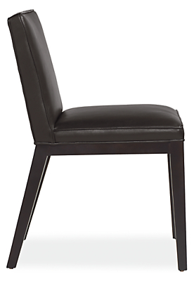 Side view of Ansel Side Chair in Urbino Black with Ebony Legs.