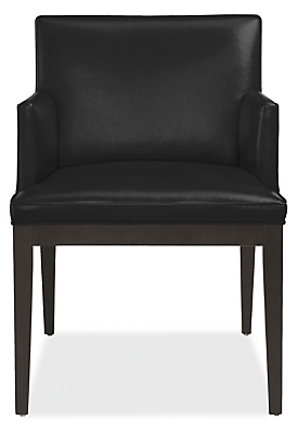 Front view of Ansel Arm Chair in Urbino Black.