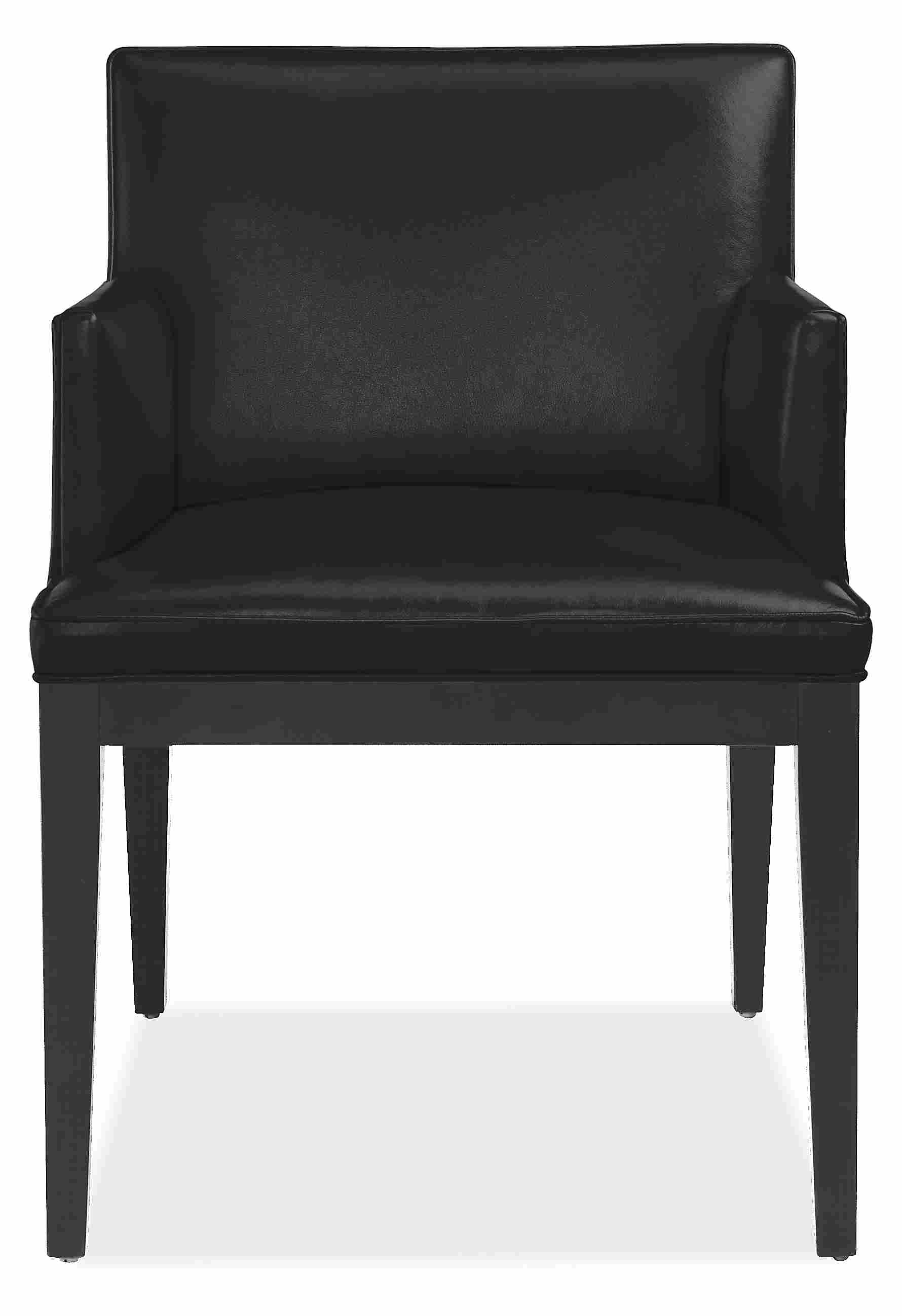 Front view of Ansel Arm Chair in Urbino Black.