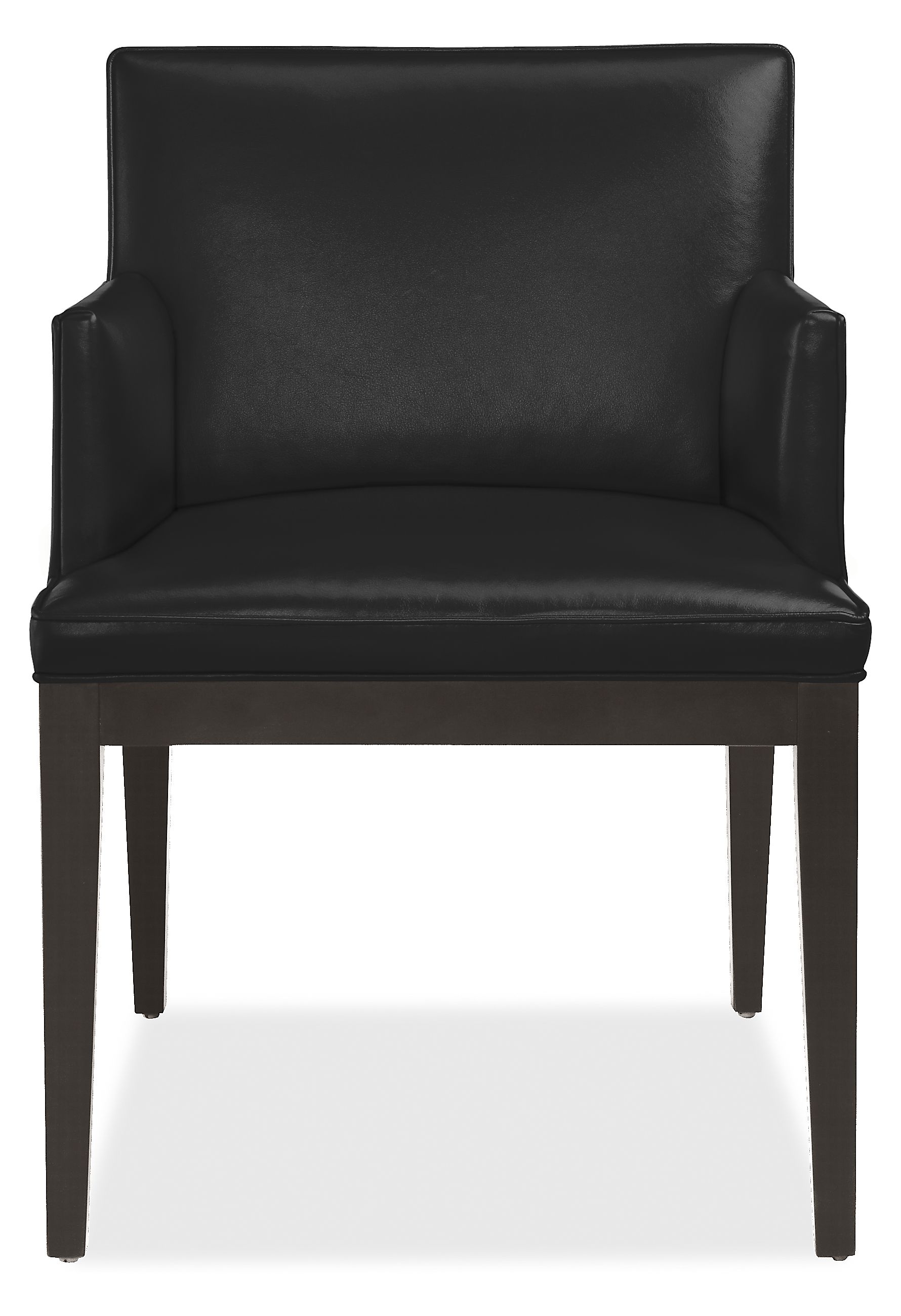 Front view of Ansel Arm Chair in Urbino Black.