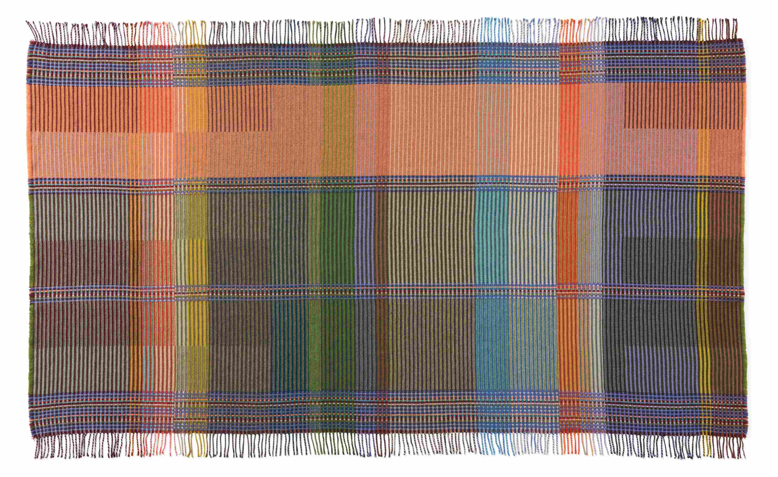 Overhead view of Anston multicolor throw blanket.