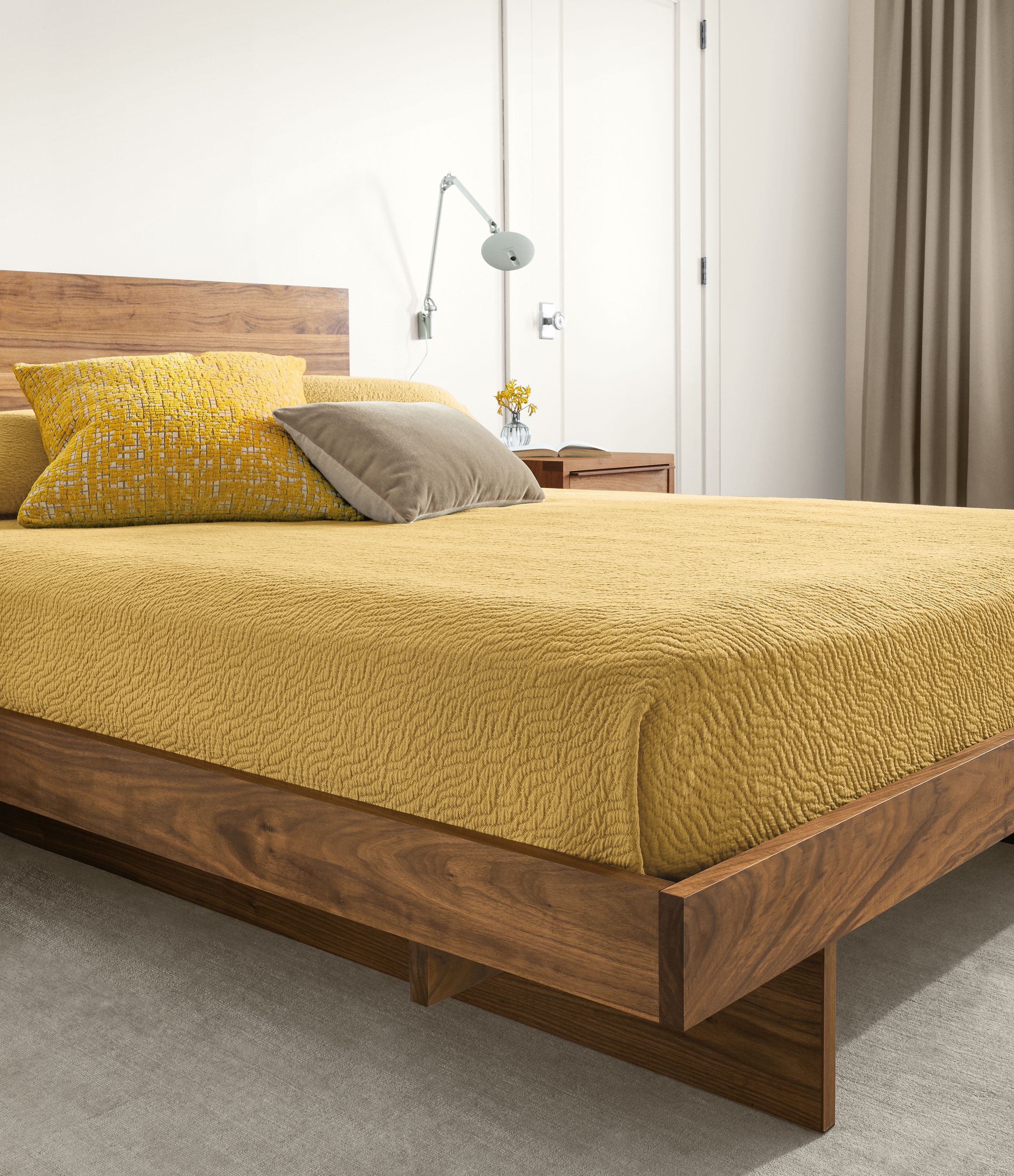 Side detail of Anton bed footboard.