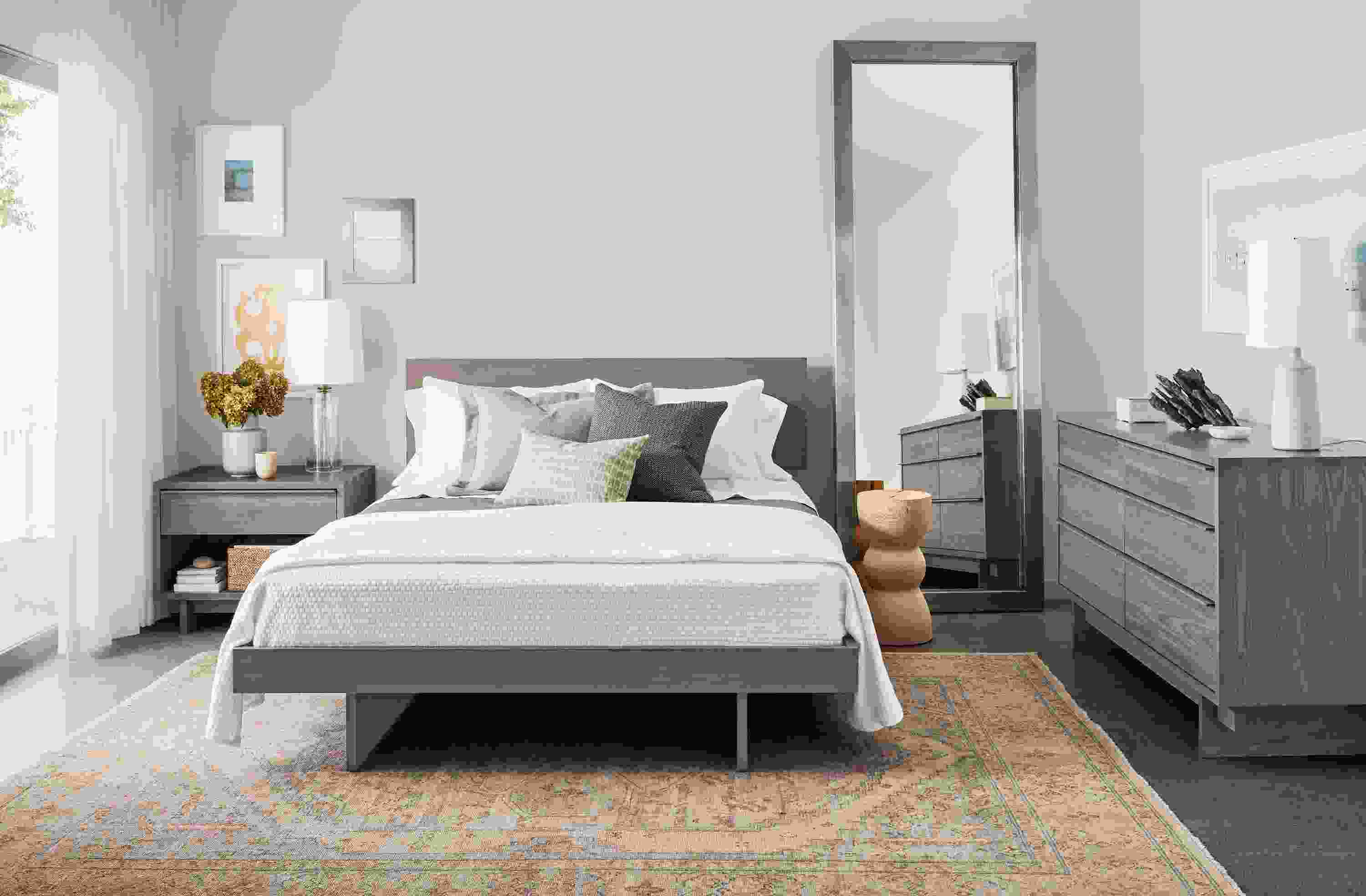 Detail of Anton bedroom collection in shell..