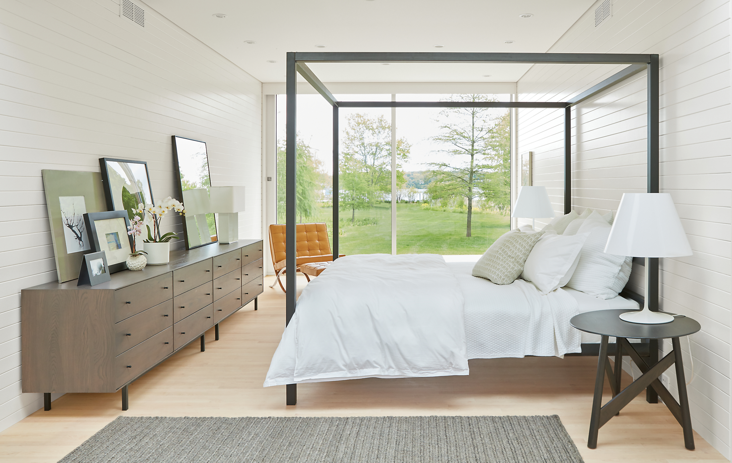 Side detail of Architecture bed in modern bedroom.