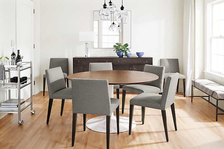Aria Round Tables Modern Dining Room, Round Dining Table Room Size