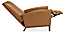 Open side view of Arlo curved-arm recliner in leather.