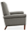 Side view of Arlo Select Recliner Rolled-Arm in Tatum Fabric with Wood Base.