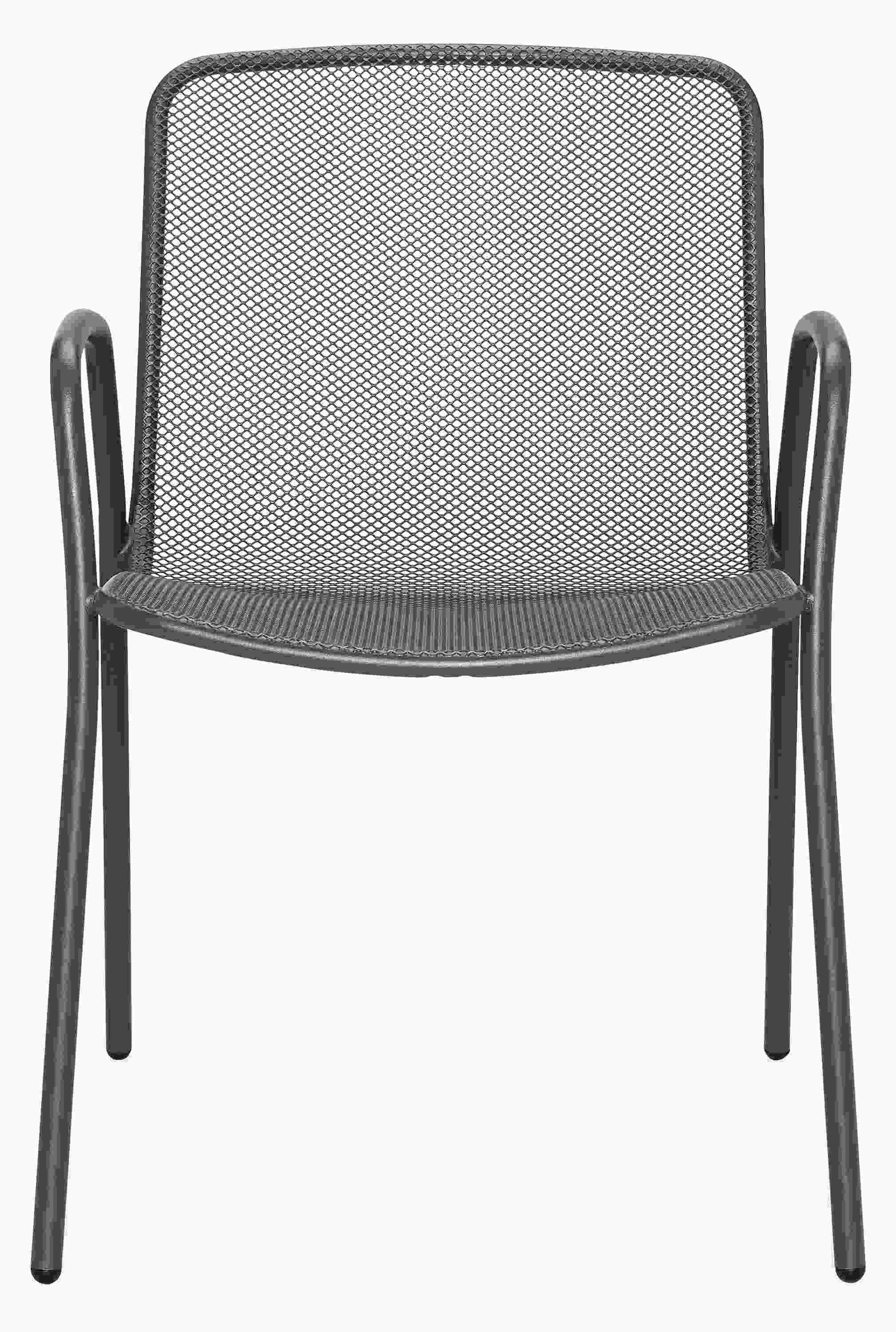 Front view of Aruba Chair in Graphite.