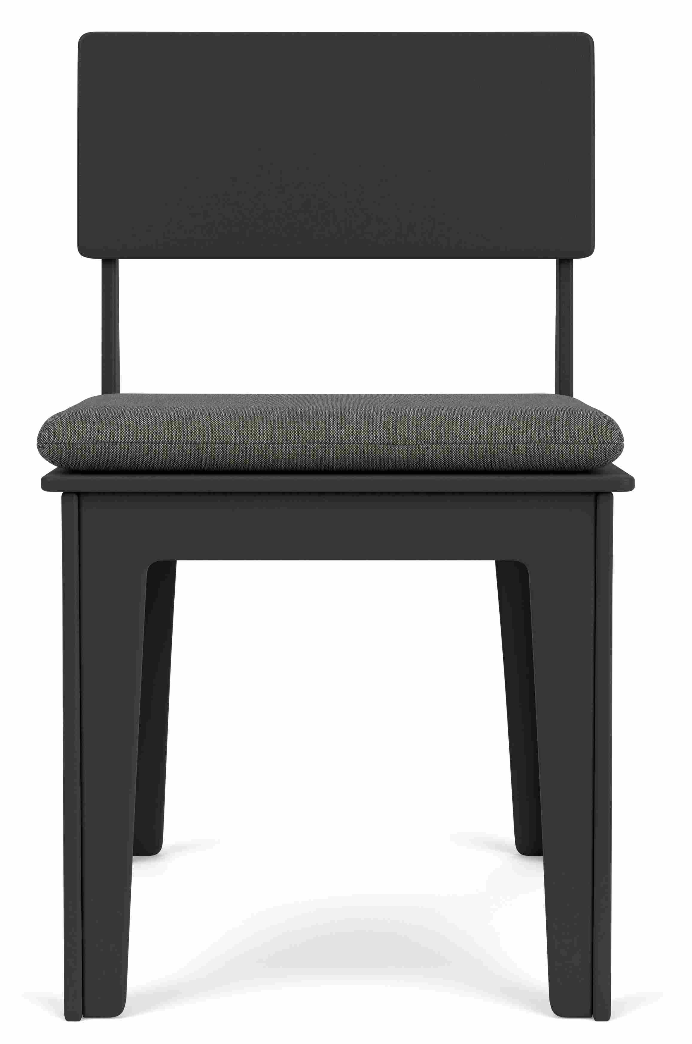 Front view of Aspen side chair in Black HDPE.