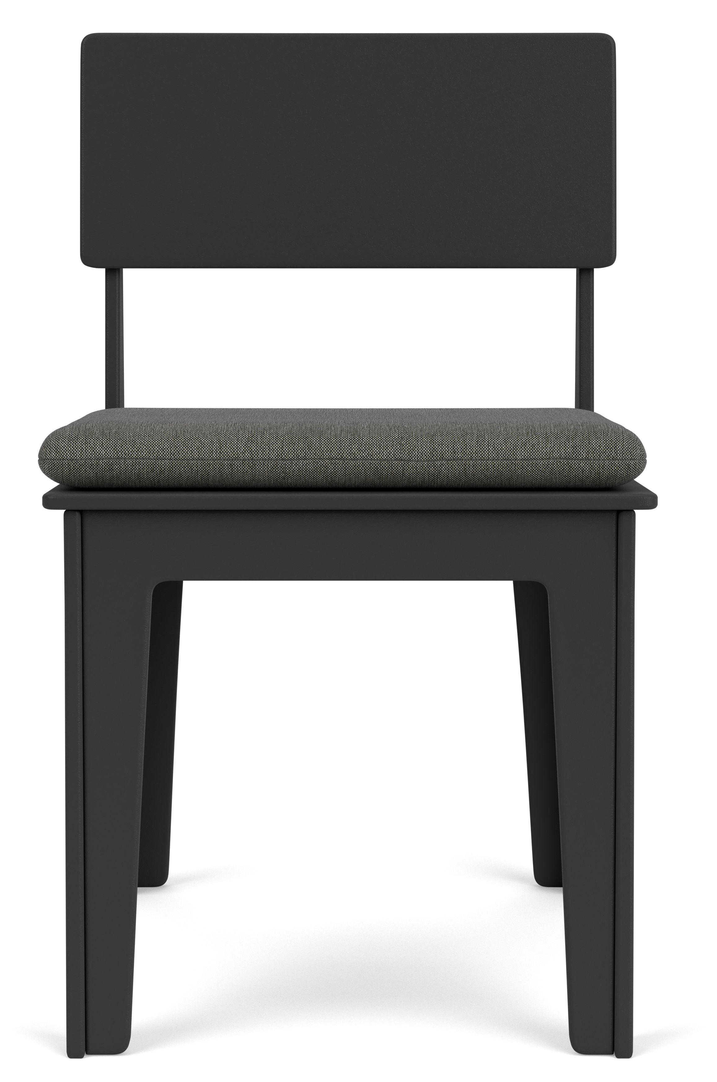 Front view of Aspen side chair in Black HDPE.