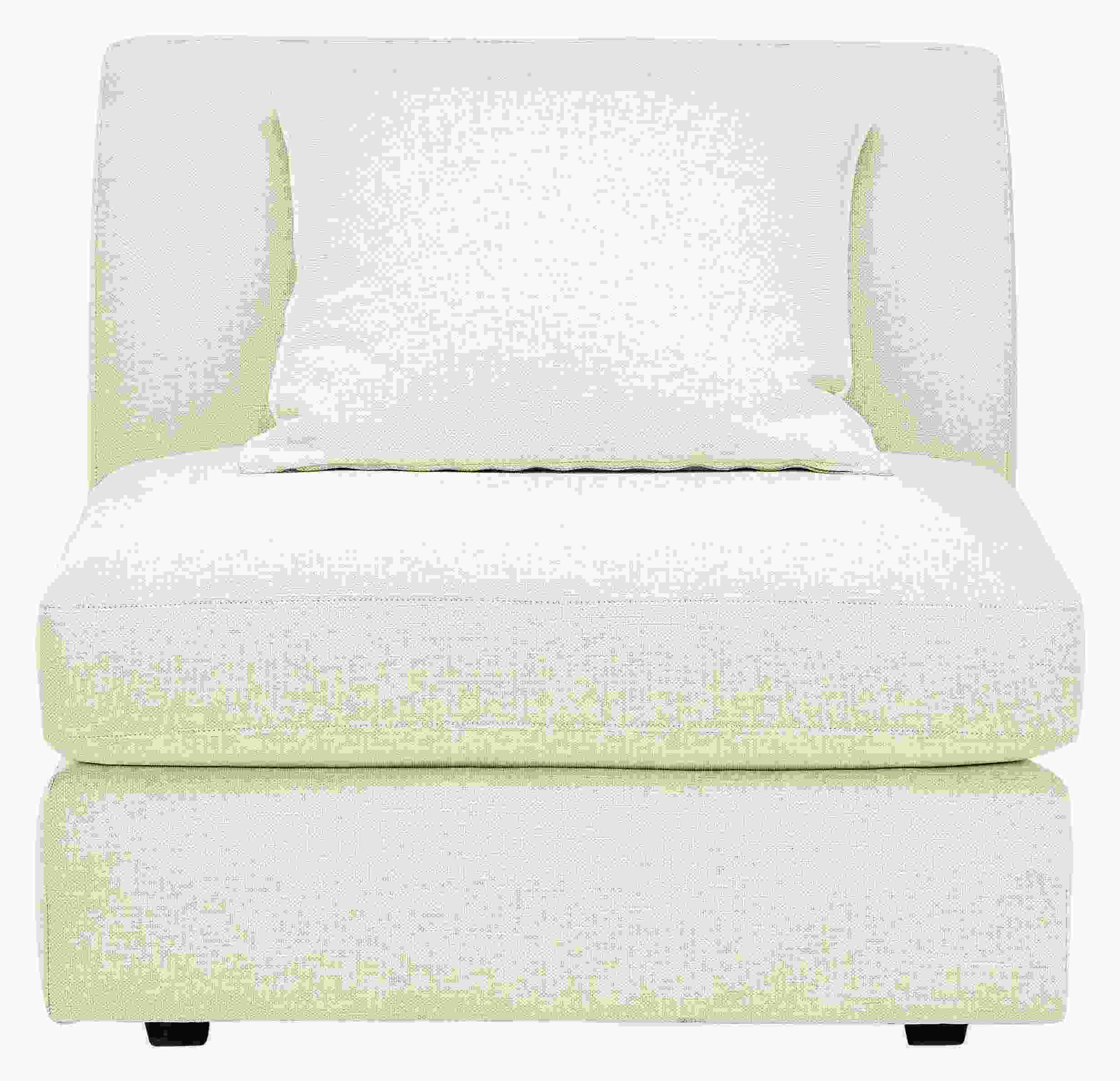 Front view of Astaire Armless Chair in Sumner Ivory.