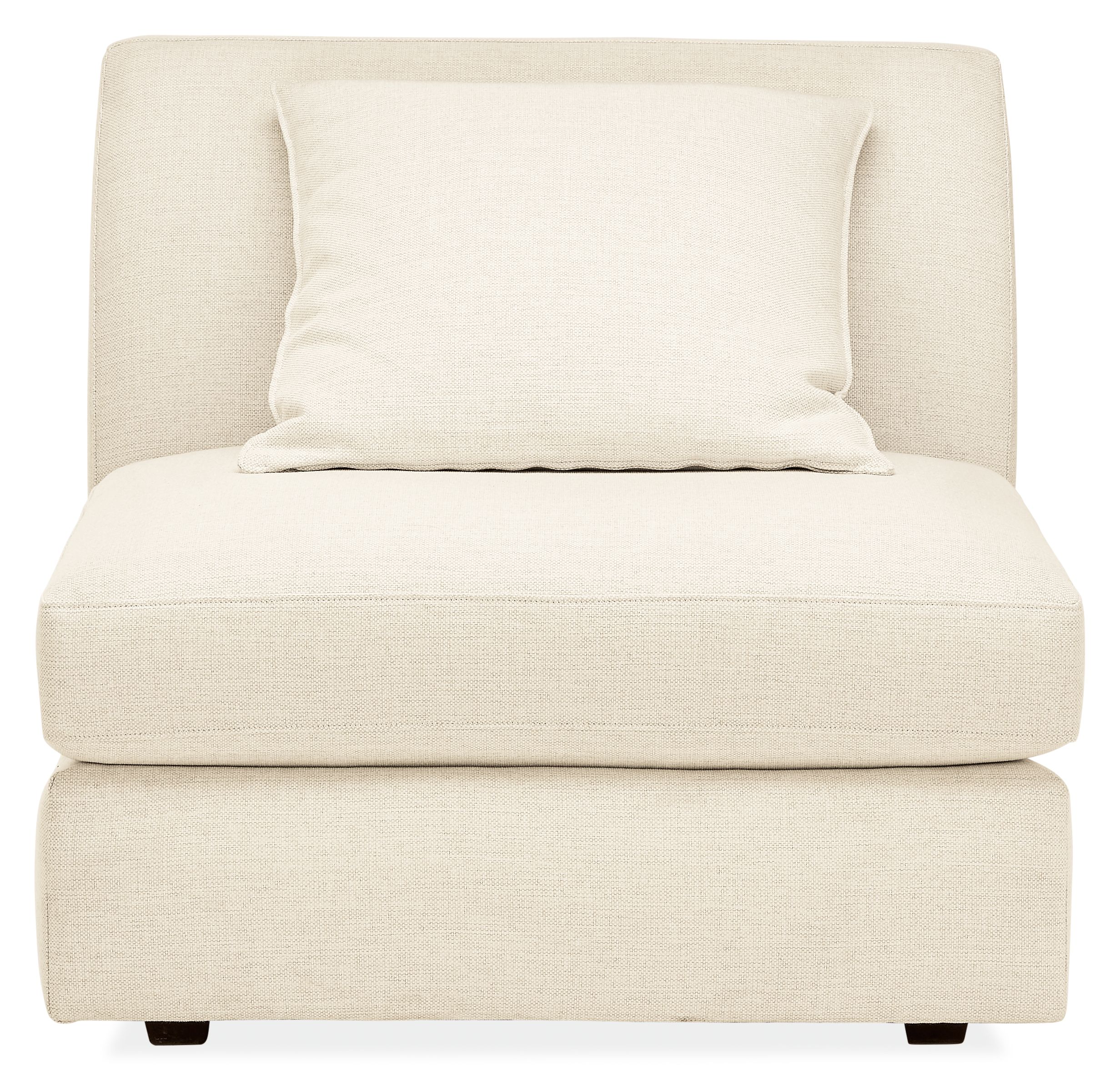 Front view of Astaire Armless Chair in Sumner Ivory.