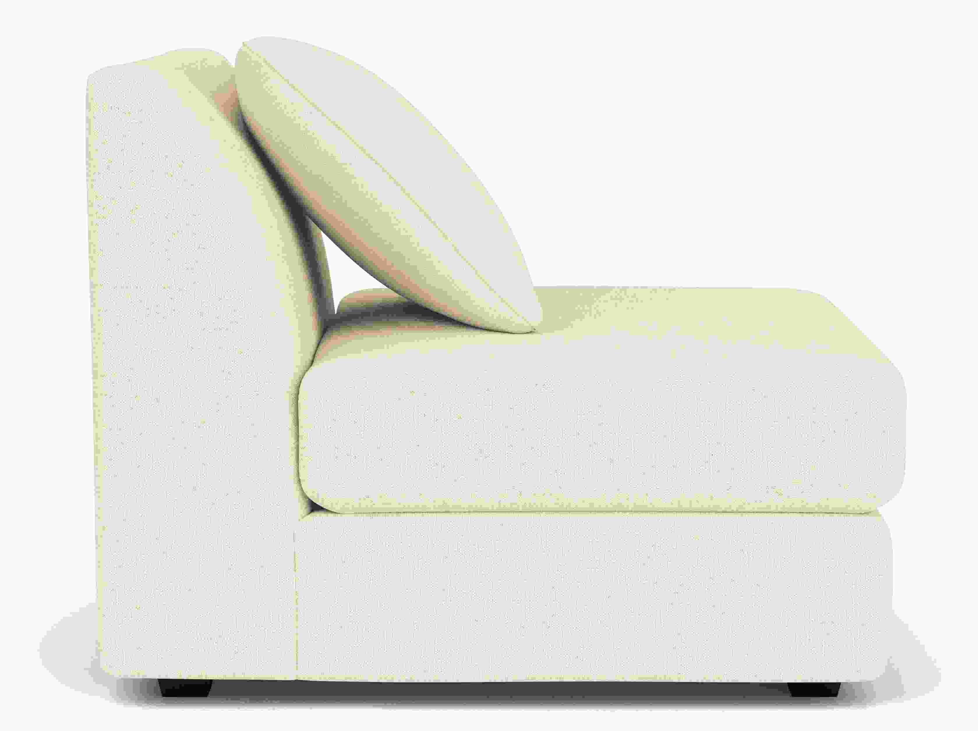 Front view of Astaire 50 Curved Wedge in Sumner ivory fabric.