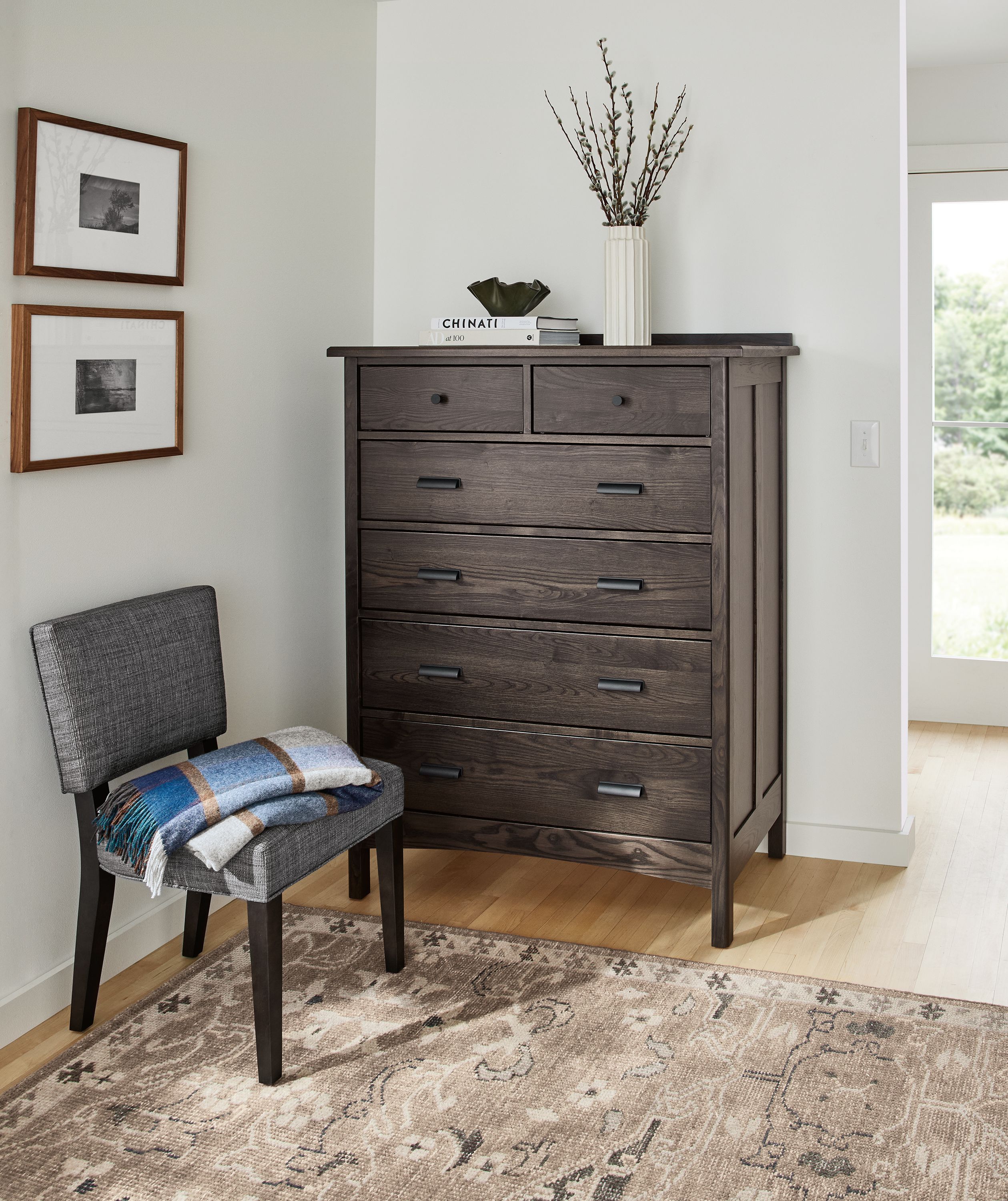 43w 56h dresser in charcoal stain