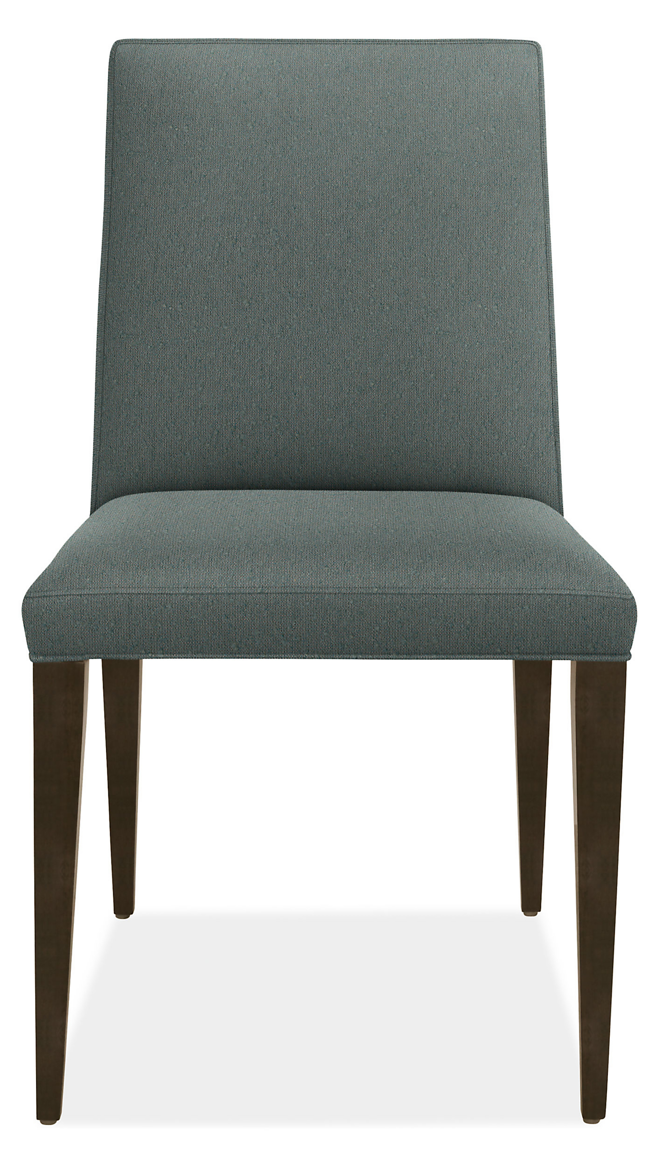 Front view of Ava High-Back Side Chair in Declan Haze with Charcoal Legs.