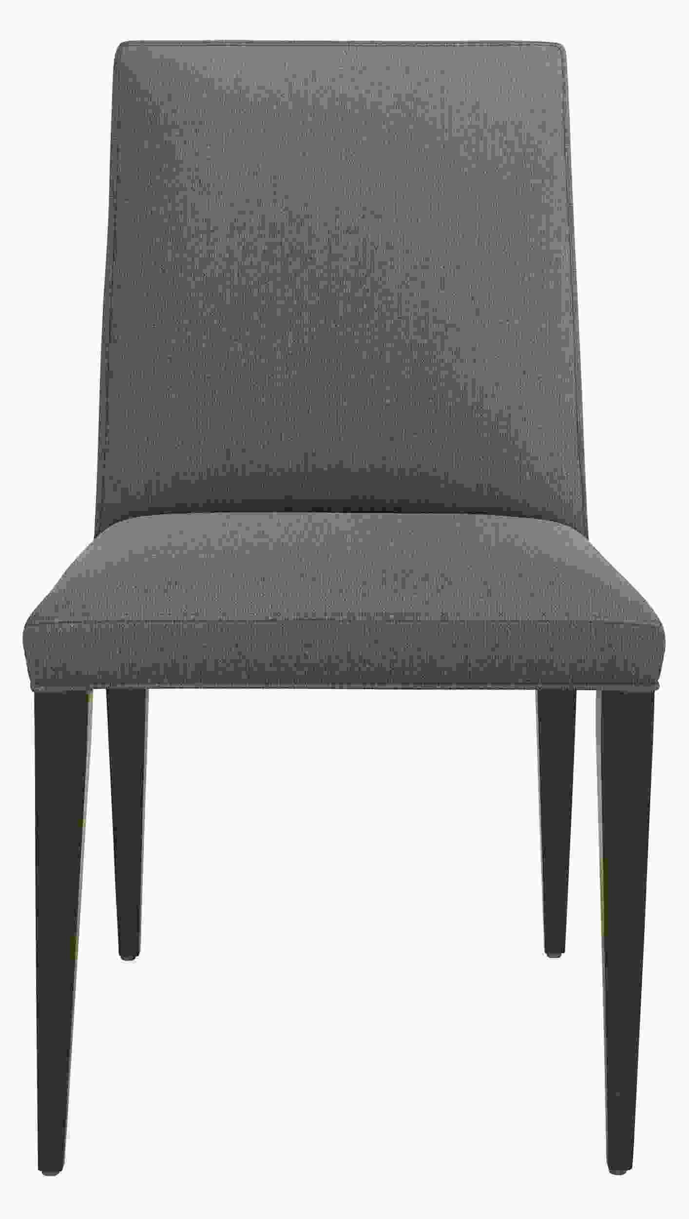 Front view of Ava High-Back Side Chair in Declan Haze with Charcoal Legs.