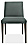 Front view of Ava Side Chair in Declan Haze with Charcoal Legs.
