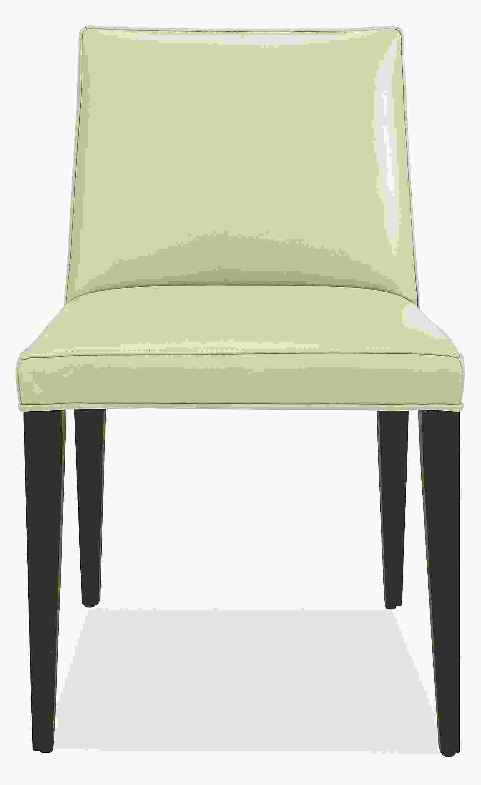 Front view of Ava Side Chair in Urbino Ivory with Charcoal Legs.