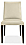 Front view of Ava High-Back Side Chair in Urbino Ivory with Charcoal Legs.