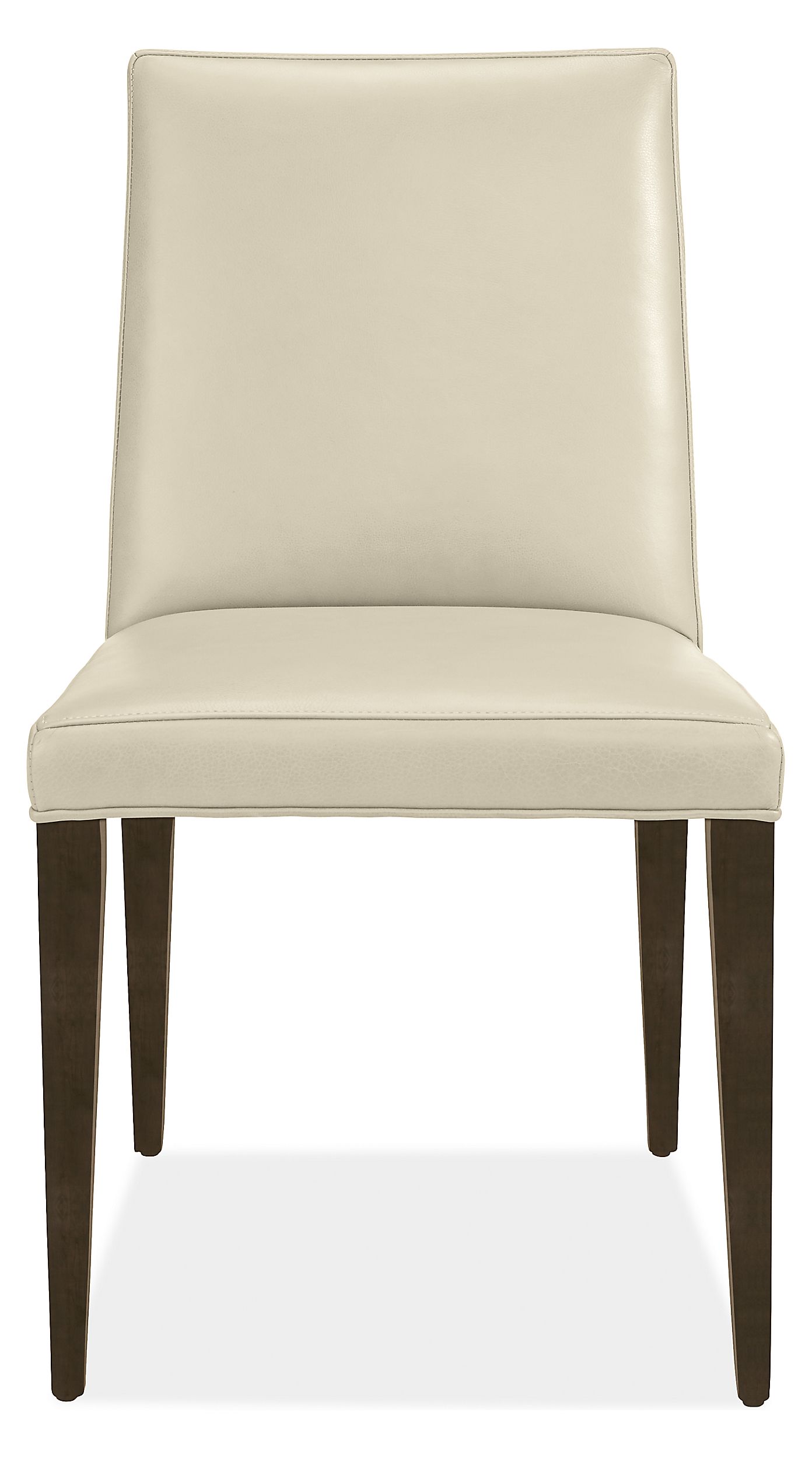 Front view of Ava High-Back Side Chair in Urbino Ivory with Charcoal Legs.