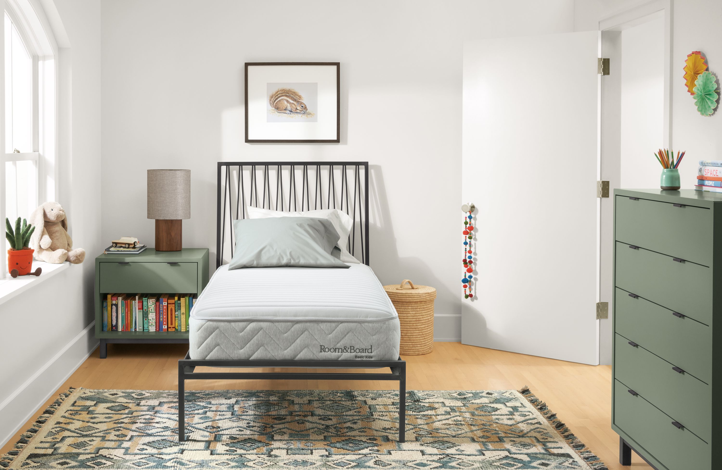 Twin bed in natural steel