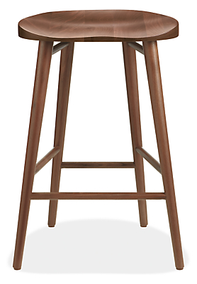 Front view of Bay Counter Stool in Walnut.