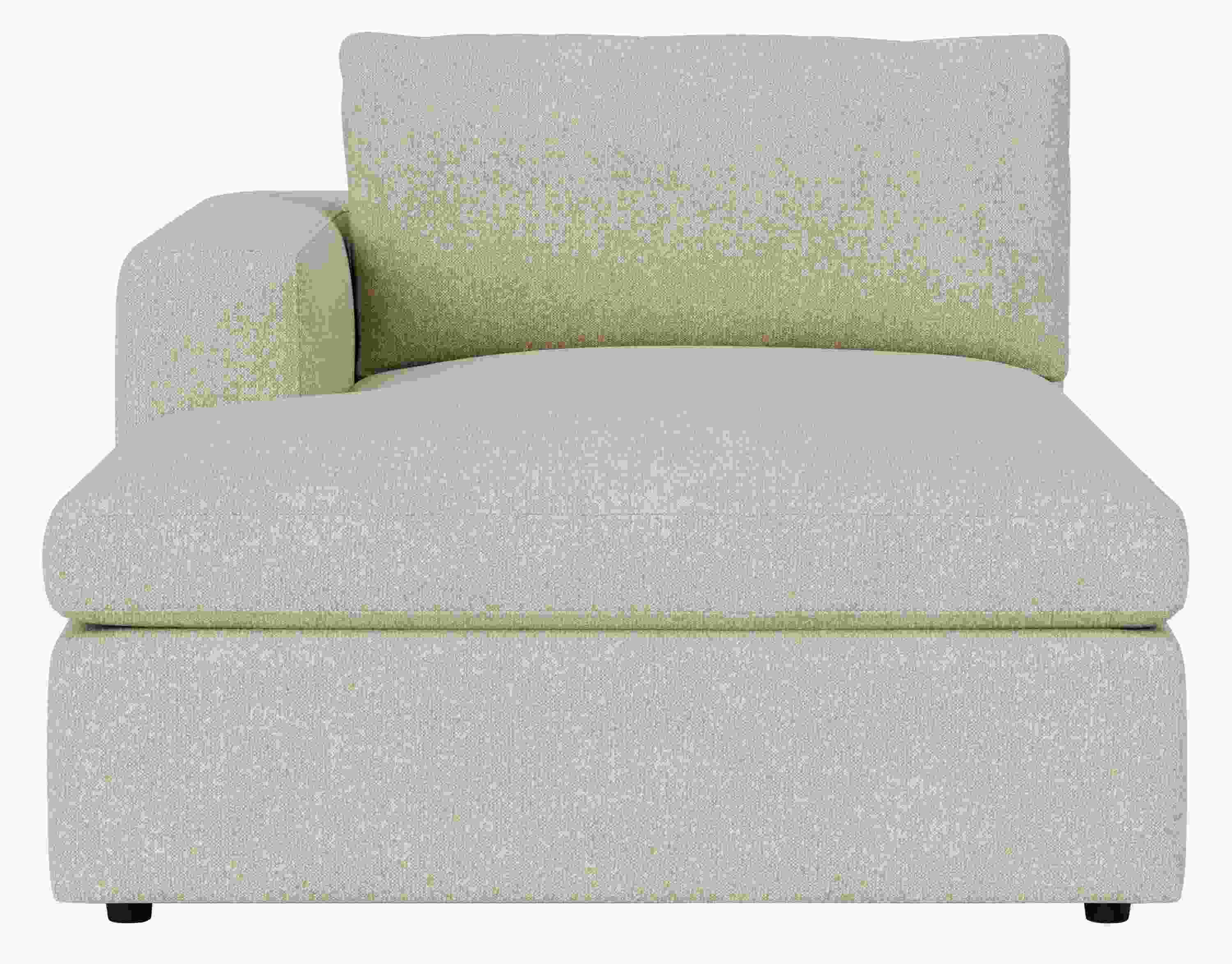 Front view of Baylor Left-Arm Chaise in Conley Natural.