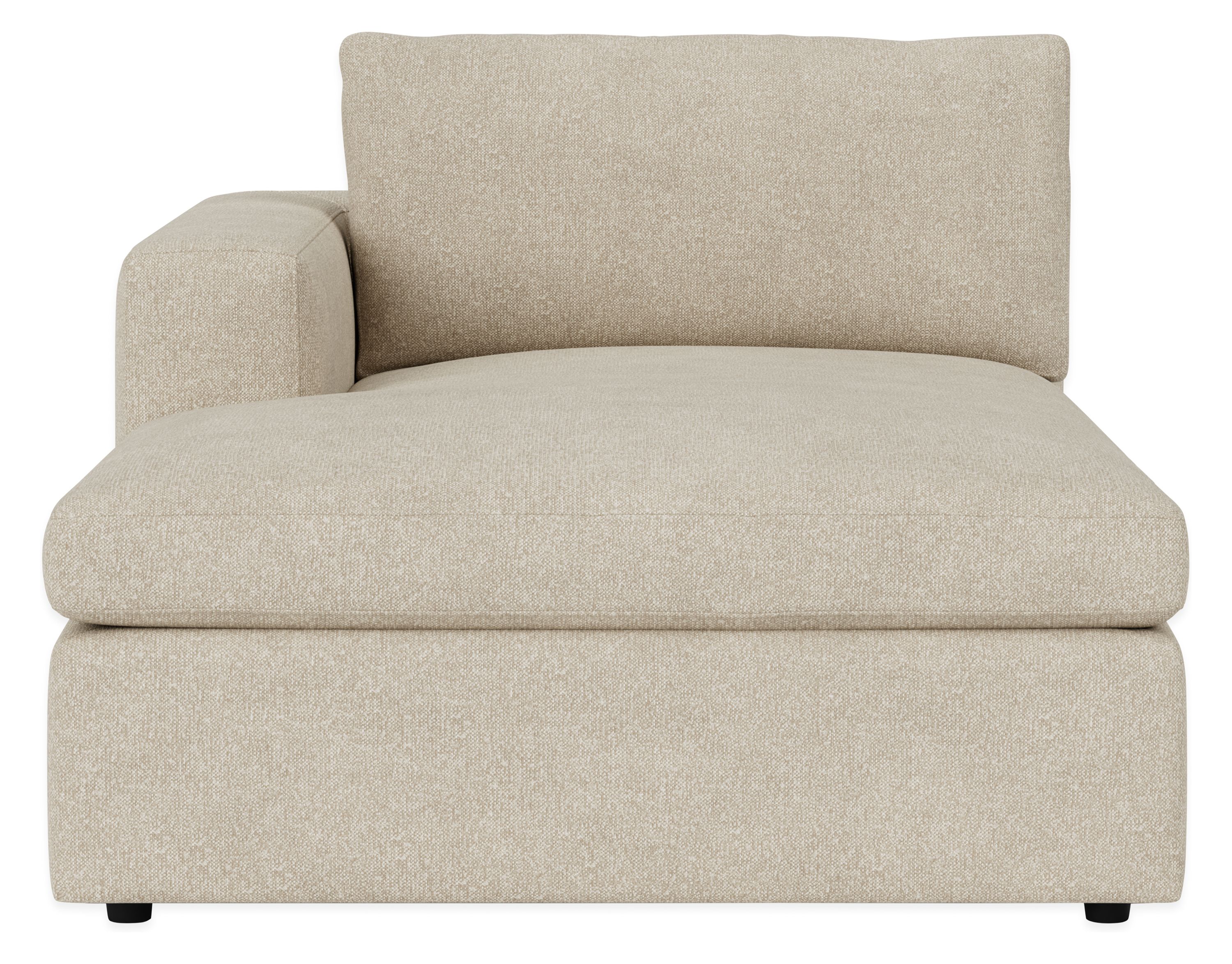 Front view of Baylor Left-Arm Chaise in Conley Natural.