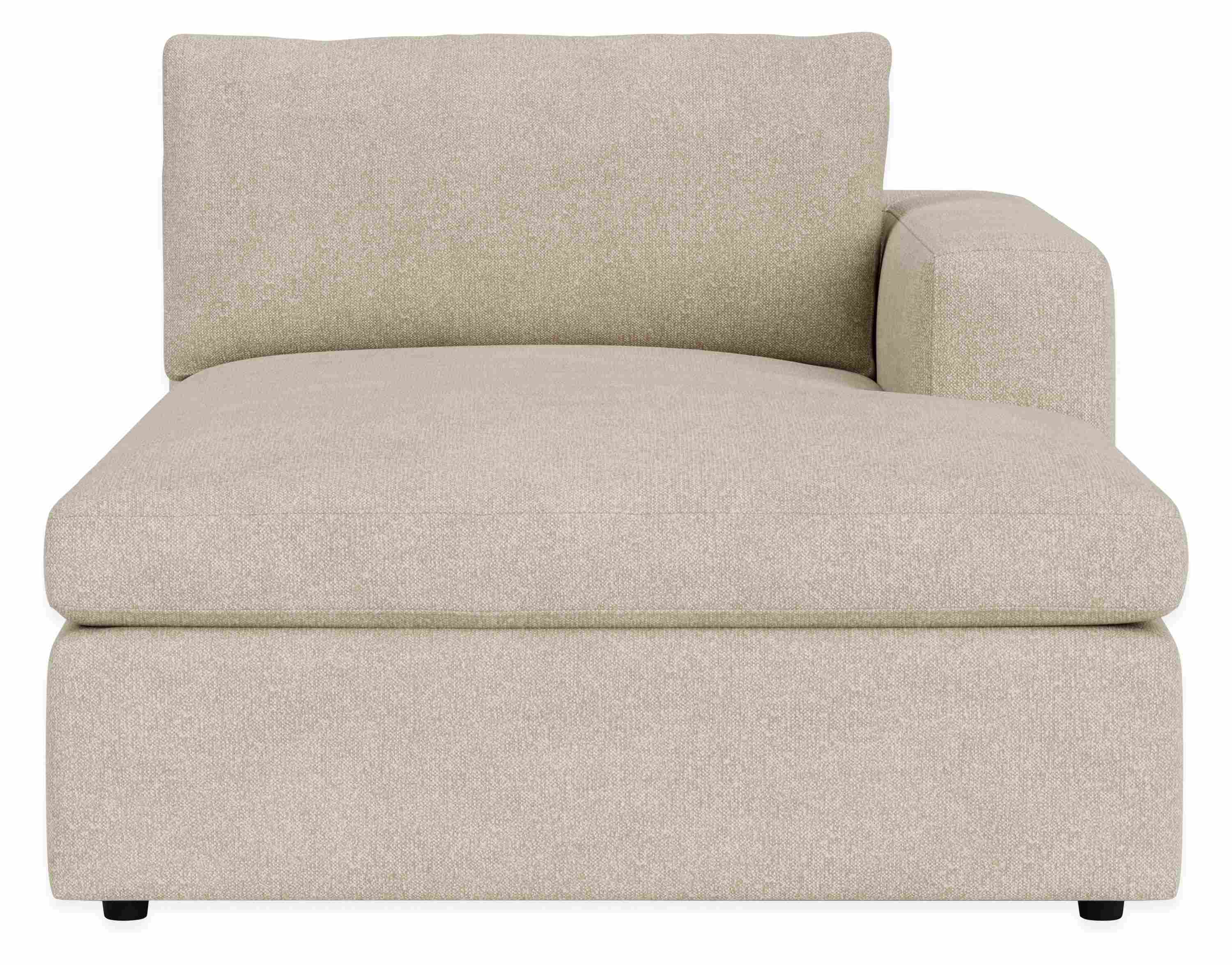 Front view of Baylor Right-Arm Chaise in Conley Natural.