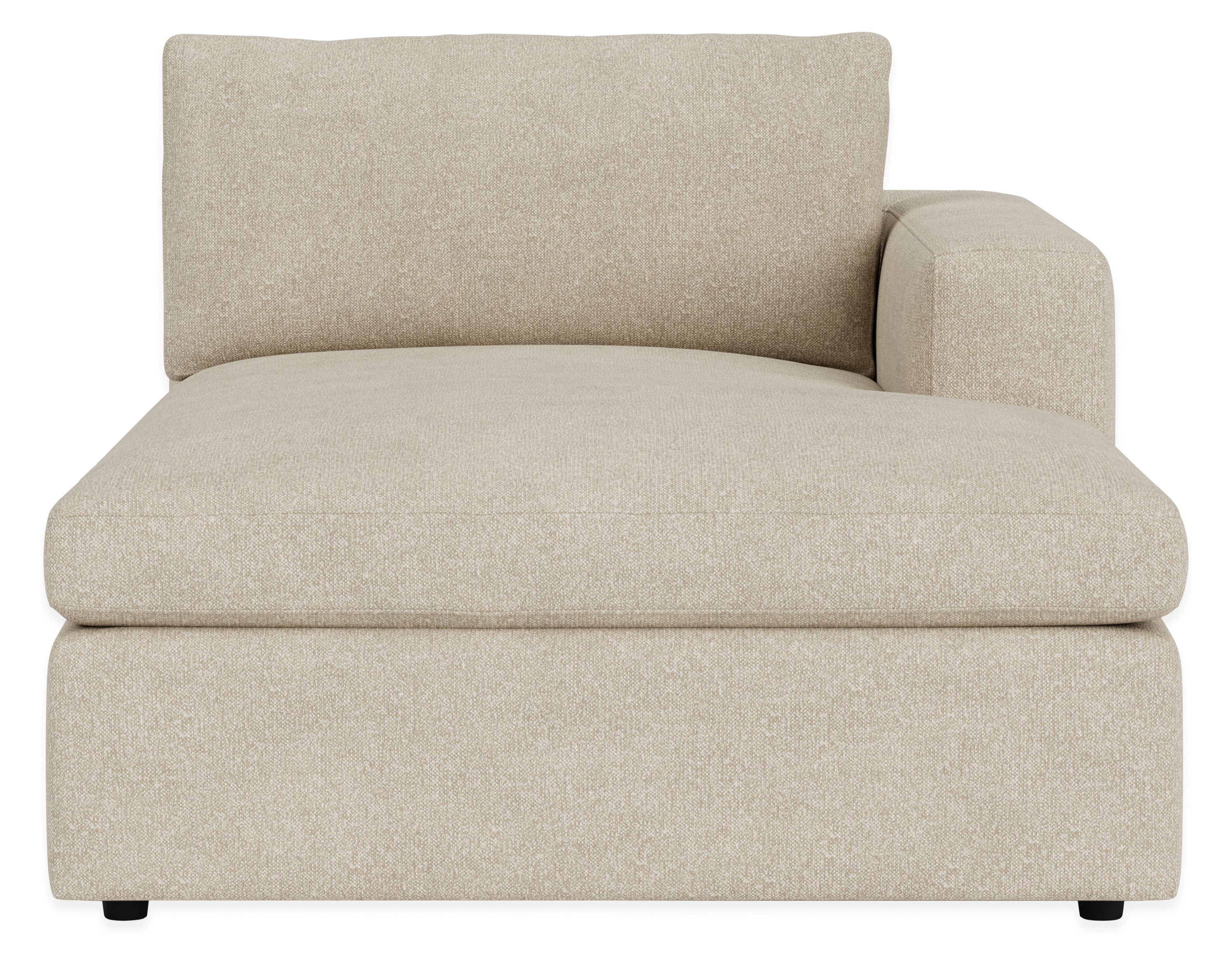 Front view of Baylor Right-Arm Chaise in Conley Natural.