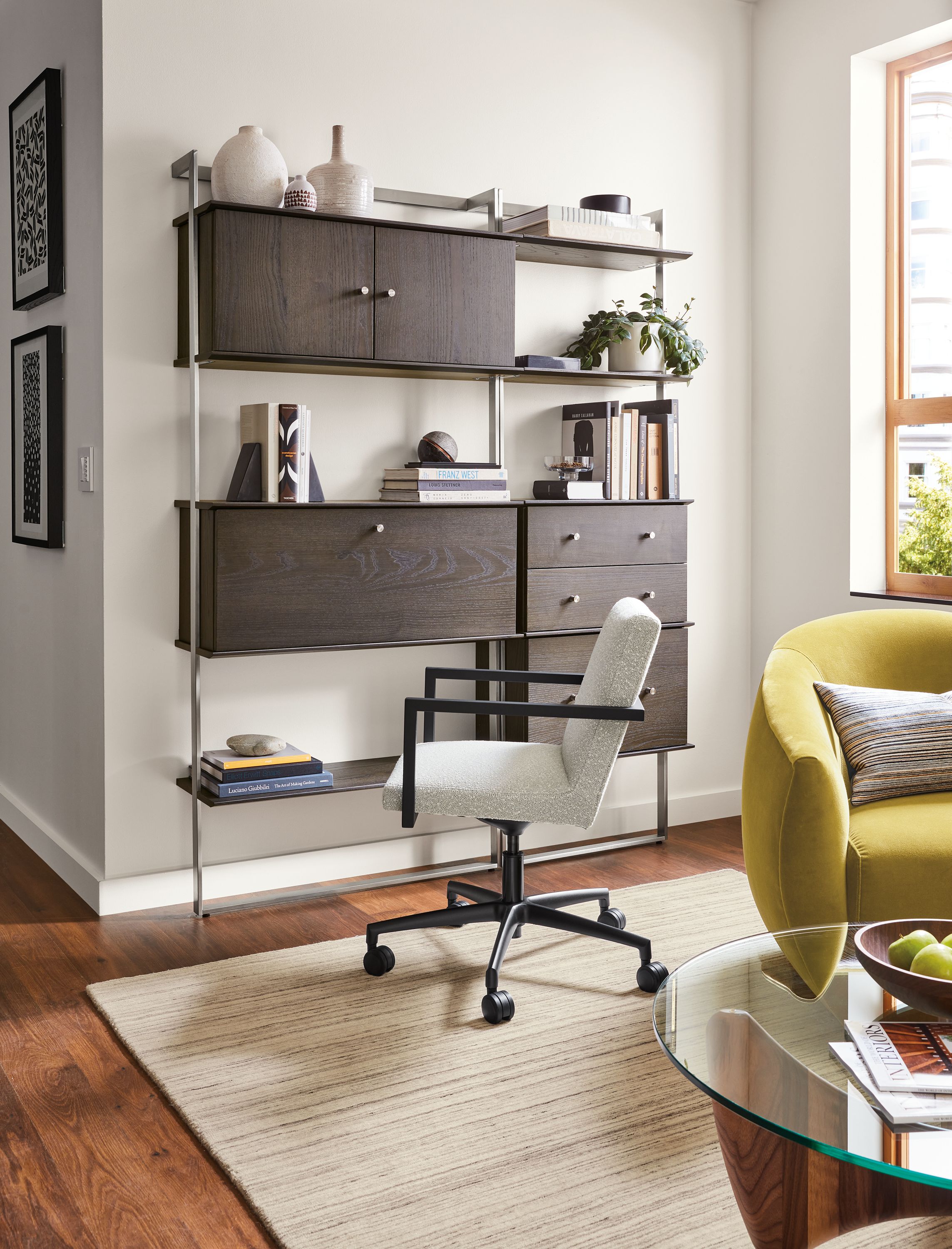 60w 12d 78h wall unit in charcoal stain/stainless steel