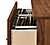 Detail of Beam 36-wide One-Drawer Insert for Bookcase in stainless steel and walnut.